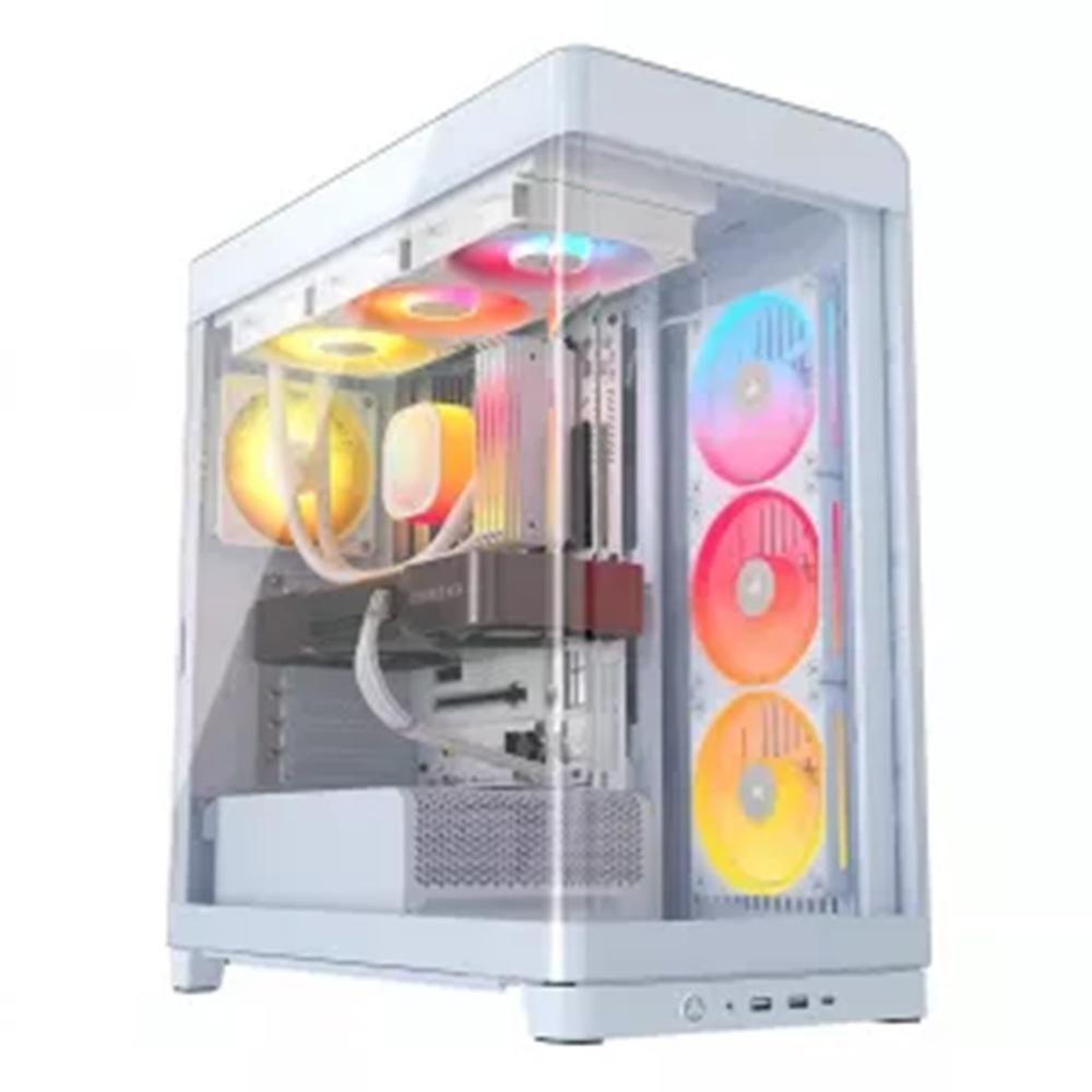 Caixa PC CORSAIR FRAME 4500X LX-R RGB iCUE LINK (ATX, EATX, micro ATX, Mini-ITX - Midi Tower - Aço, plástico, vidro temperado - Branco)