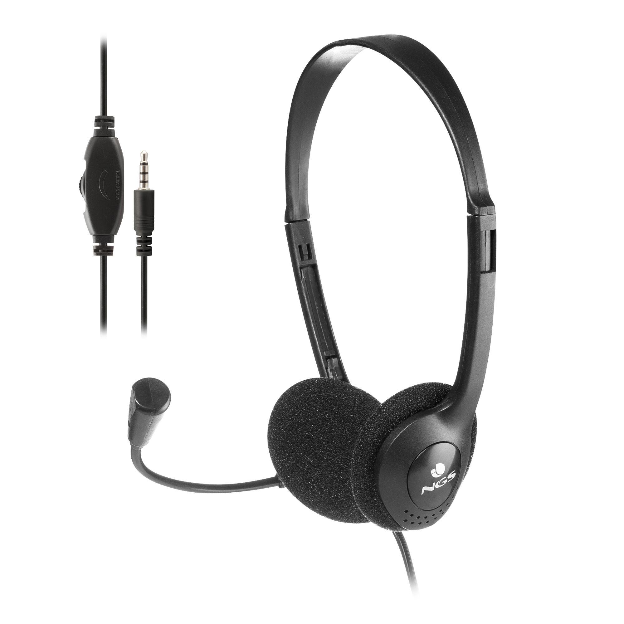 Headset NGS MS103 MAX (Binaural - Com fios - Supra-aural - Preto)