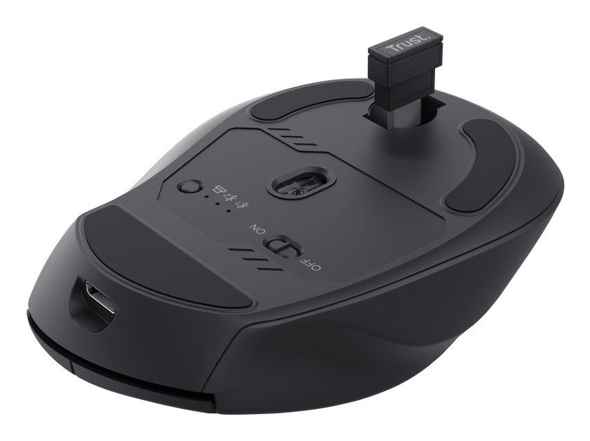 Rato TRUST Niven (Mão direita - 3200 DPI - RF Wireless+Bluetooth - Preto) — miniatura 7