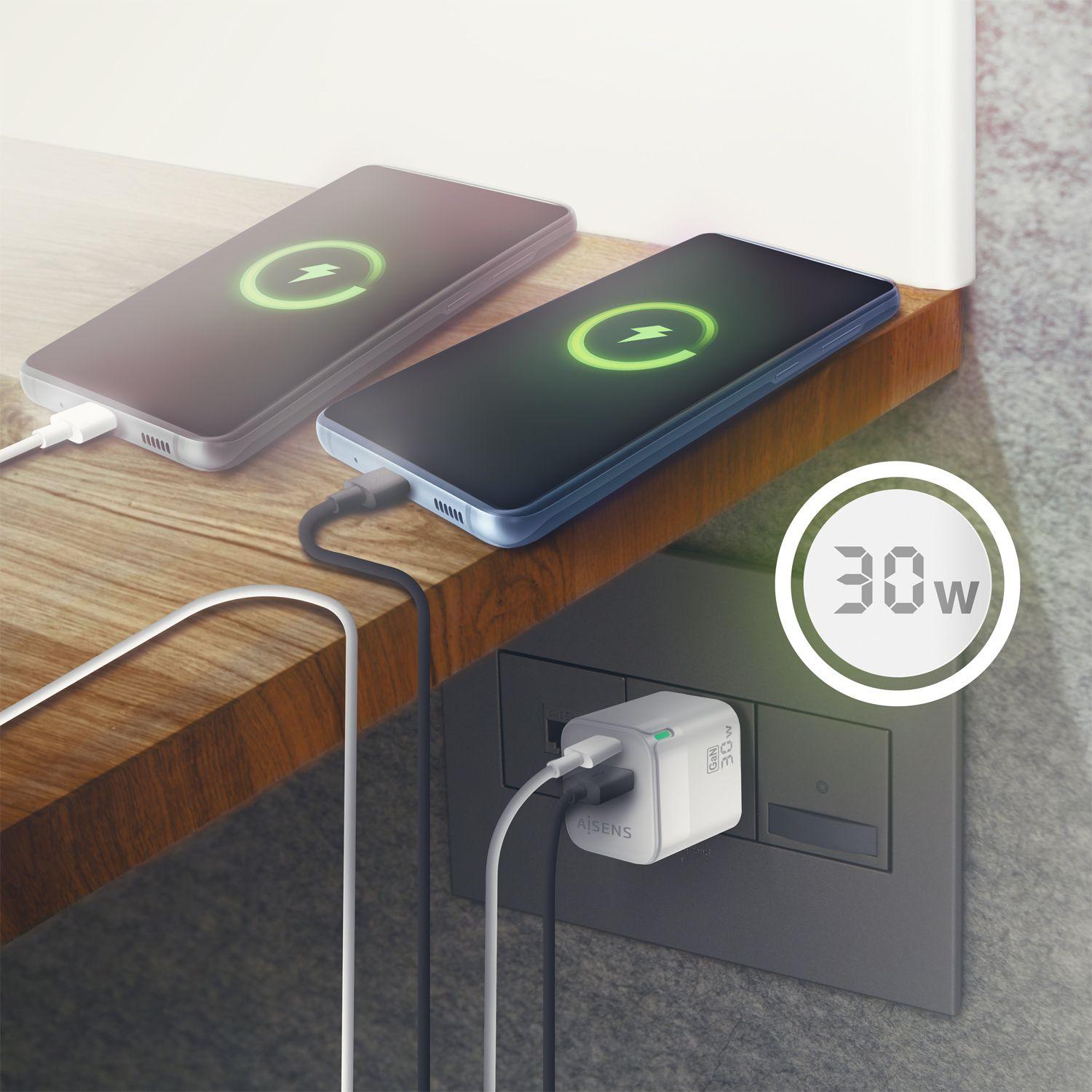 Carregador de Parede AISENS ASCH-30W2P004-W (30 W - Até 30 W - Branco), miniatura 5