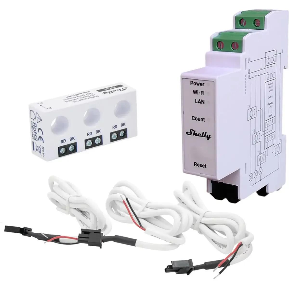 Módulo Medidor de Consumo Trifásico SHELLY Pro 3EM-3CT63 (63 A - Wi-Fi, Ethernet e Bluetooth - Calha DIN), miniatura 5