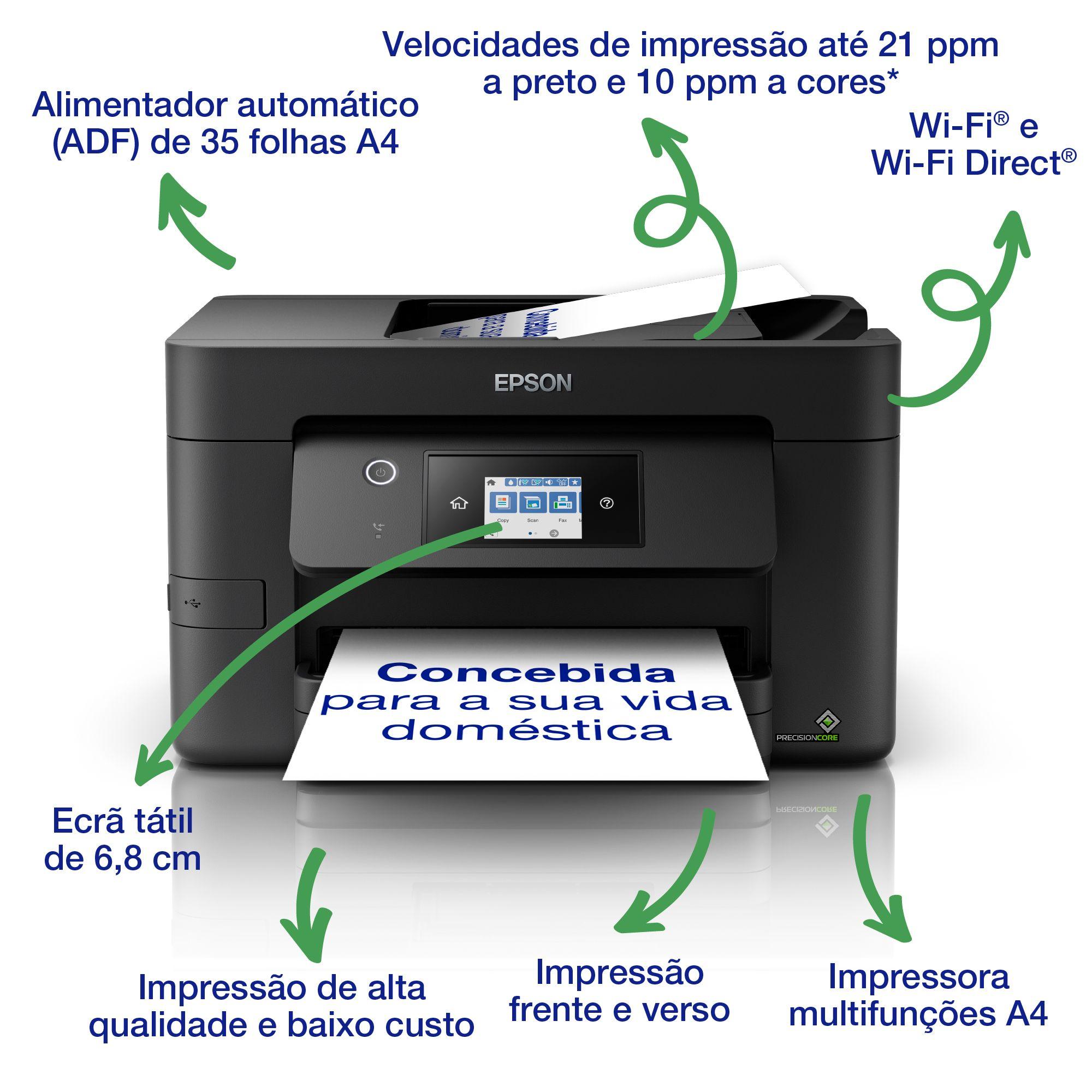 Impressora Multifunções EPSON WorkForce Pro WF-3820DWF (A4 - Impressão a cores - 250 folhas - Preto) — miniatura 8