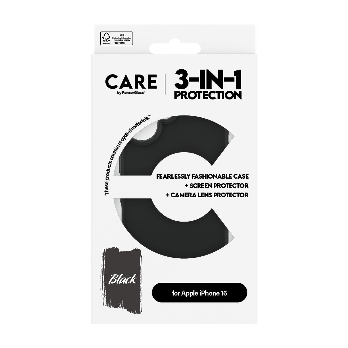 Kit de Proteção para Telemóvel PANZERGLASS CARE Fashion 3-in-1 iPhone 16 (Apple - Transparente) — miniatura 3