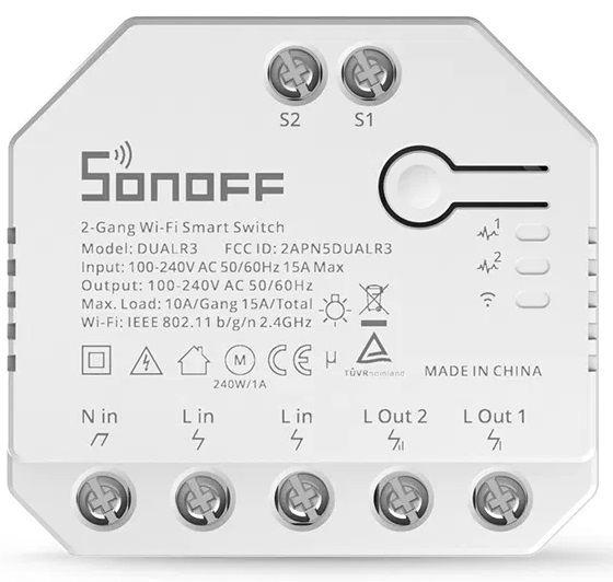 Módulo Comutador Inteligente SONOFF DUALR3 (ABS V0 retardador de chama - Branco) — miniatura 3