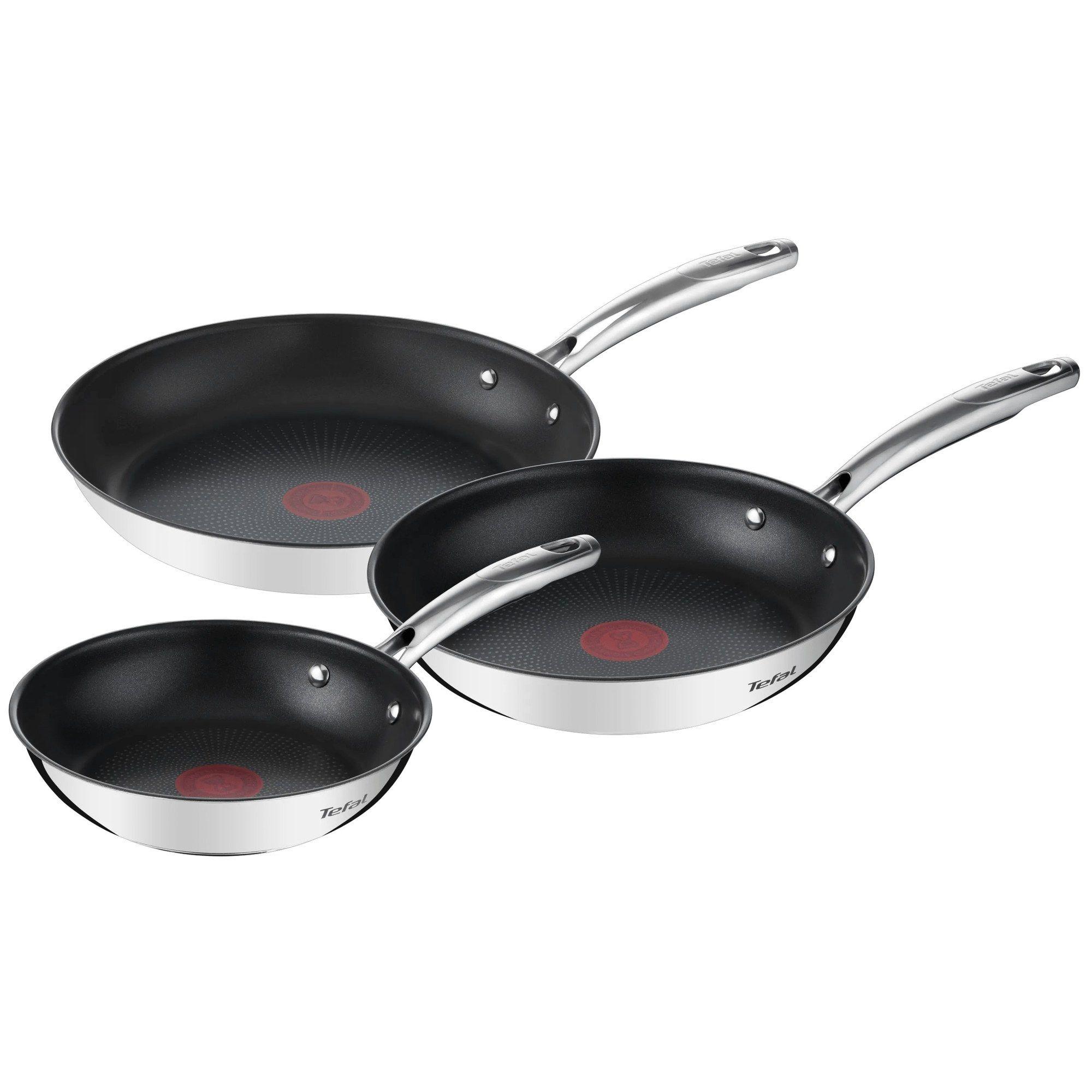 Conjunto de Frigideiras TEFAL Duetto+ G732S335 (Aço inoxidável - Preto e Aço Inoxidável)