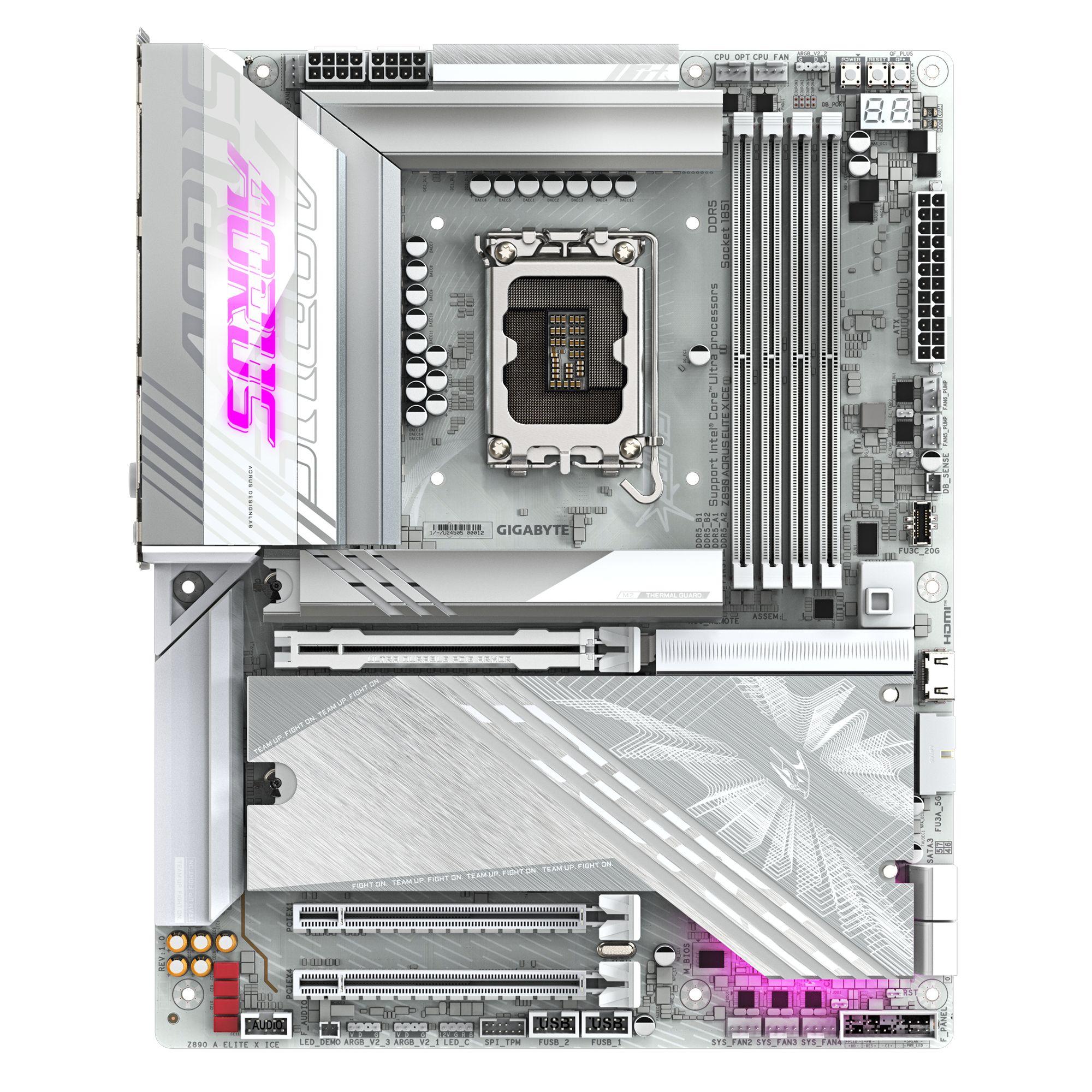 Motherboard GIGABYTE Z890 AORUS ELITE X ICE (LGA 1851 (Socket V1) - Intel Core Ultra - ATX - Branco), miniatura 2