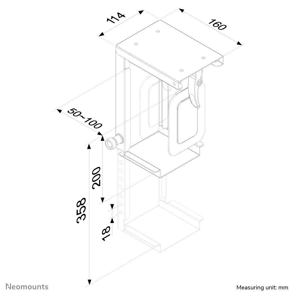 Suporte de Mesa para CPU NEOMOUNTS CPU-D075BLACK (Preto) — miniatura 3