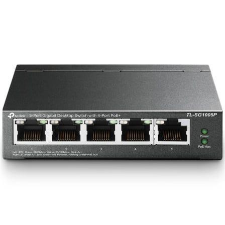Switch de Rede TP-LINK TL-SG1005P (5 Portas - 5x 10/100/1000 Mbps - 65 W)