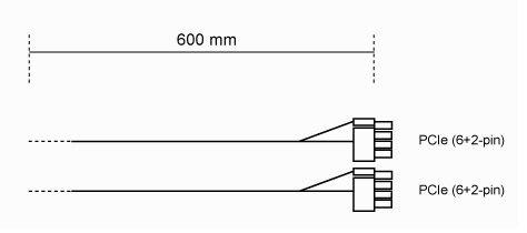 Cabo de Alimentação PCIe BE QUIET! CP-6620 (0,6 m - 2 x PCI-E 6+2 pinos - Preto), miniatura 2