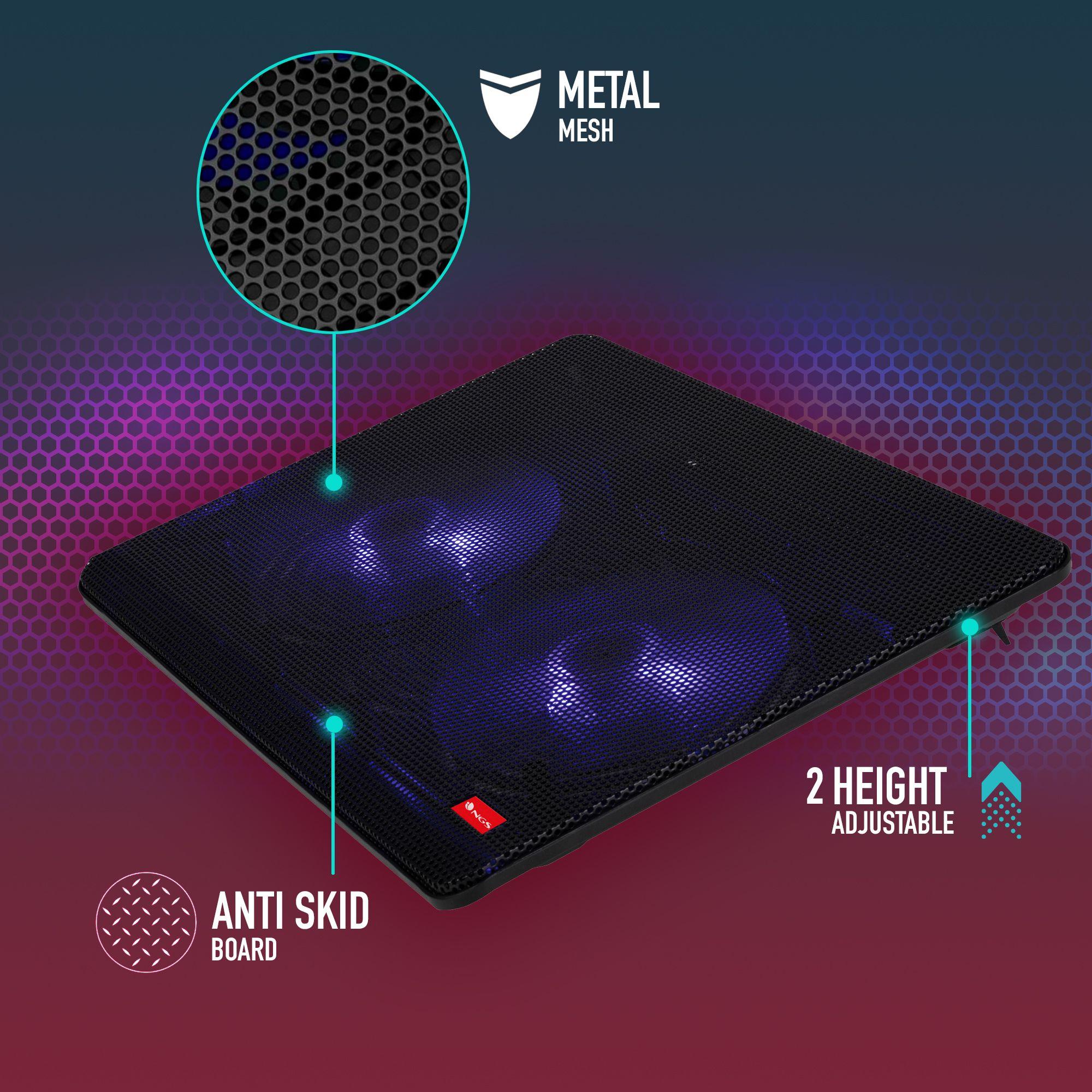 Base de Refrigeração para Portátil NGS Jetstand (15,6" - 2 Ventoinhas - Preto) — miniatura 3