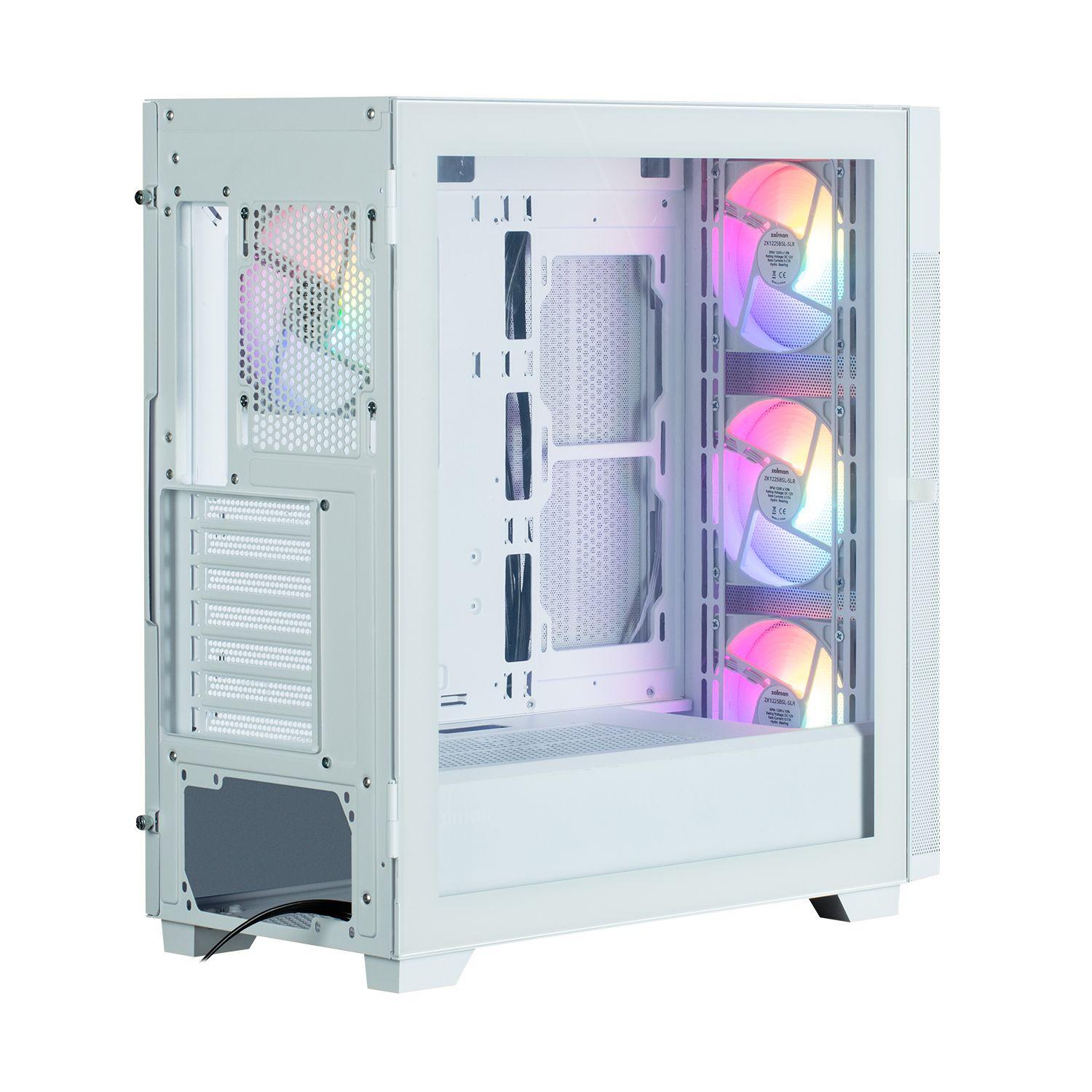 Caixa ATX ZALMAN S5 Neo (ATX, Micro ATX, Mini-ITX - Midi Tower - Plástico, aço, vidro temperado - Branco) — miniatura 4