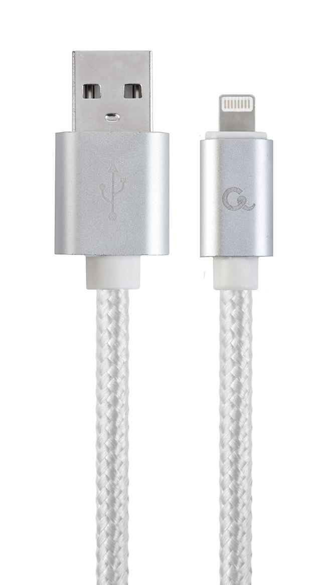 Cabo USB 2.0 para Lightning GEMBIRD CCB-MUSB2B-AMLM-6-S (1.8 Metros - USB B - Prateado)