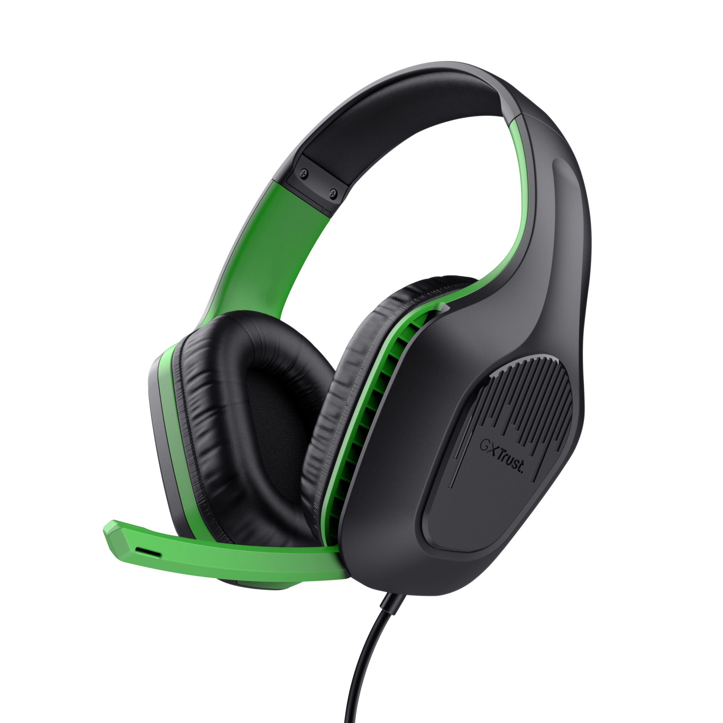 Headset Gaming TRUST GAMING GXT 415X Zirox (Binaural - Com fios - Circum-aural - Preto/Verde)