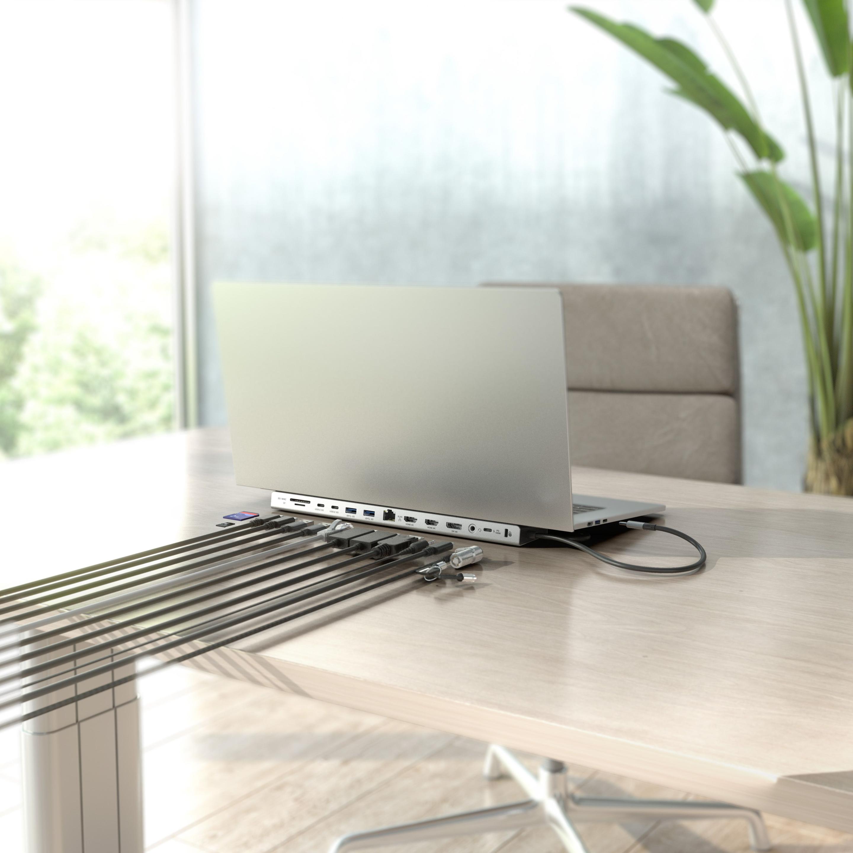 Dock USB-C AISENS ASUC-13P042-GR (0,3 m - Cinzento), miniatura 5