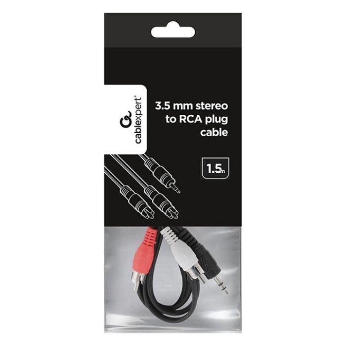 Cabo Adaptador Áudio GEMBIRD CCA-458 (1,5 m - Jack 3,5 mm - 2 x RCA - Preto), miniatura 3