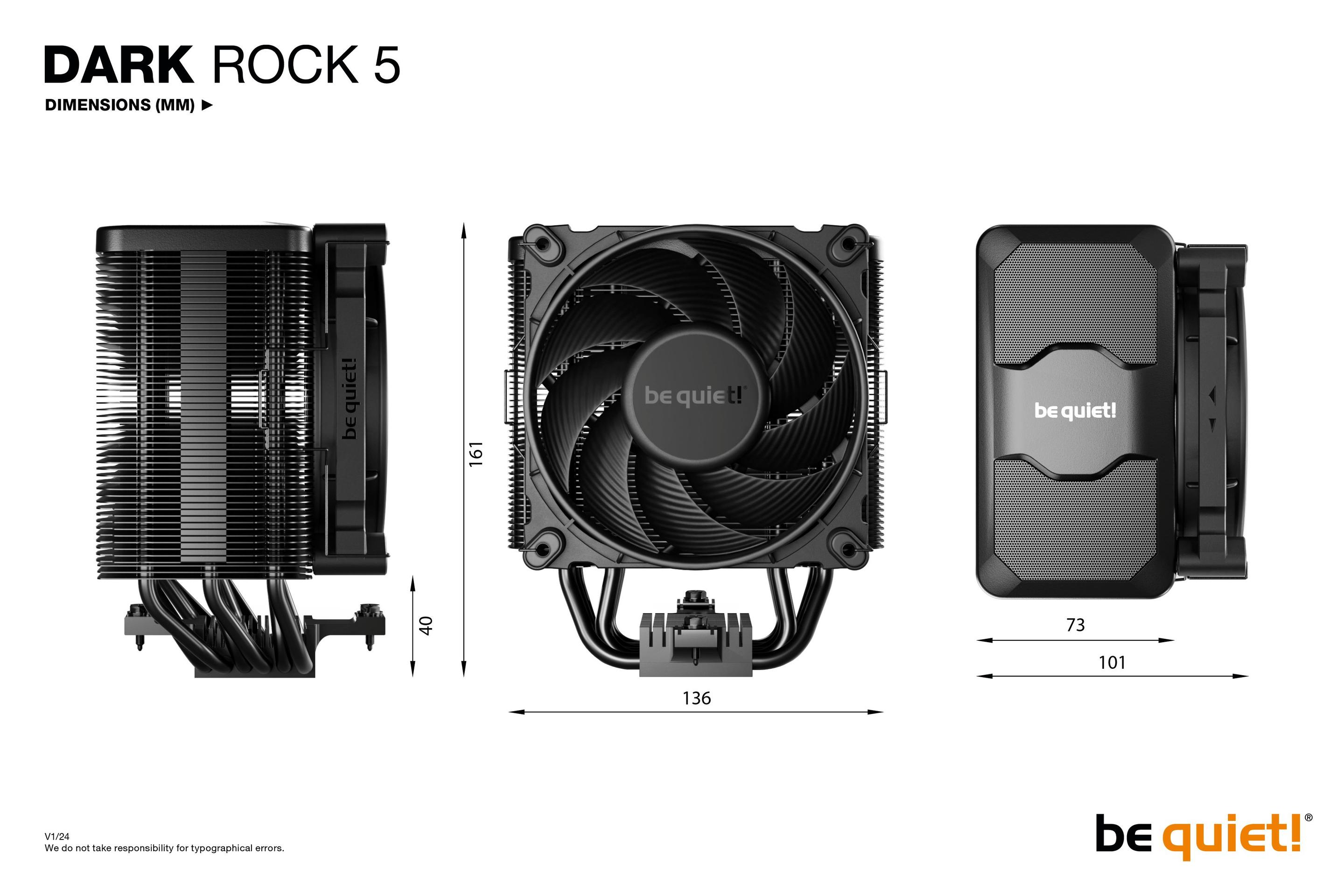 Cooler CPU BE QUIET! Dark Rock 5 (12 cm - 2100 RPM - 4-pin - Preto), miniatura 8