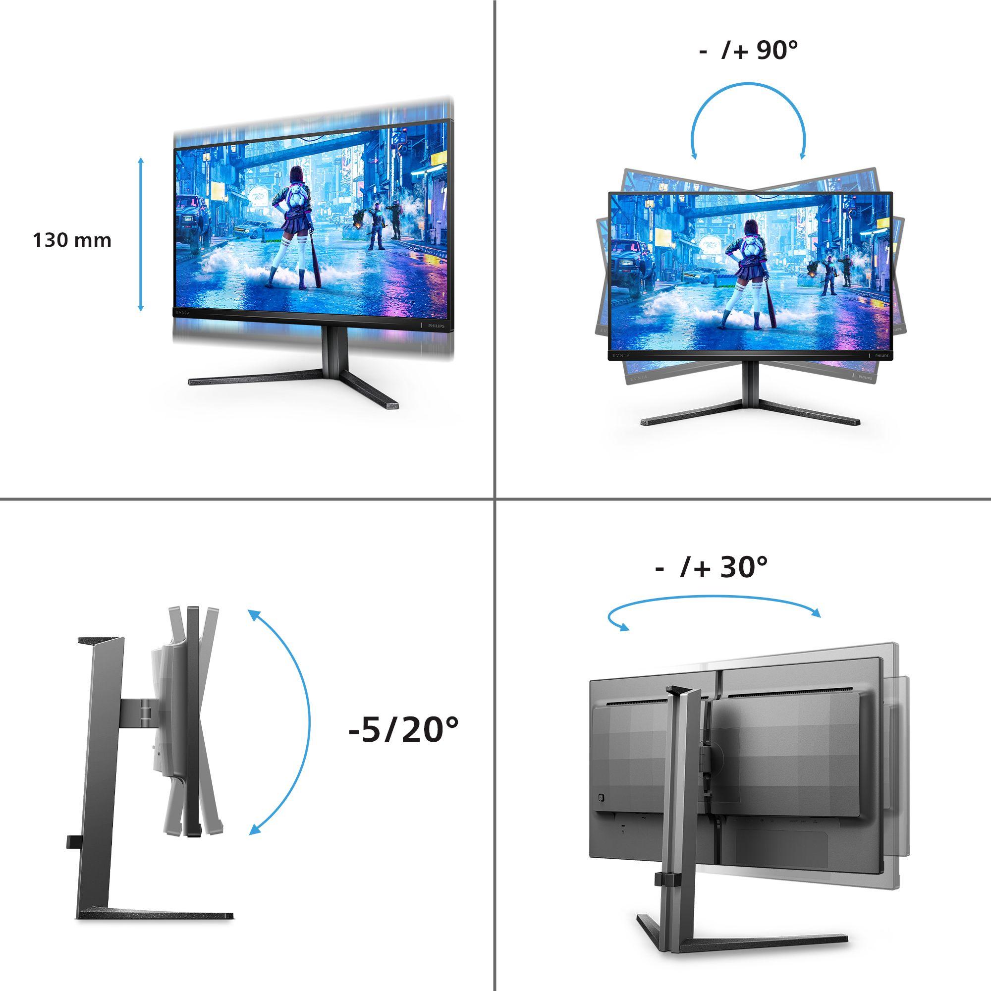 Monitor PHILIPS Evnia 5000 25M2N5200U/00 (24,5" - Fast IPS - 240 Hz - Cinzento) — miniatura 3