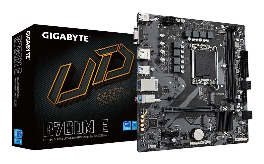 Motherboard GIGABYTE B760M E (LGA 1700 - Micro-ATX - Duplo canal - Castanho Escuro)