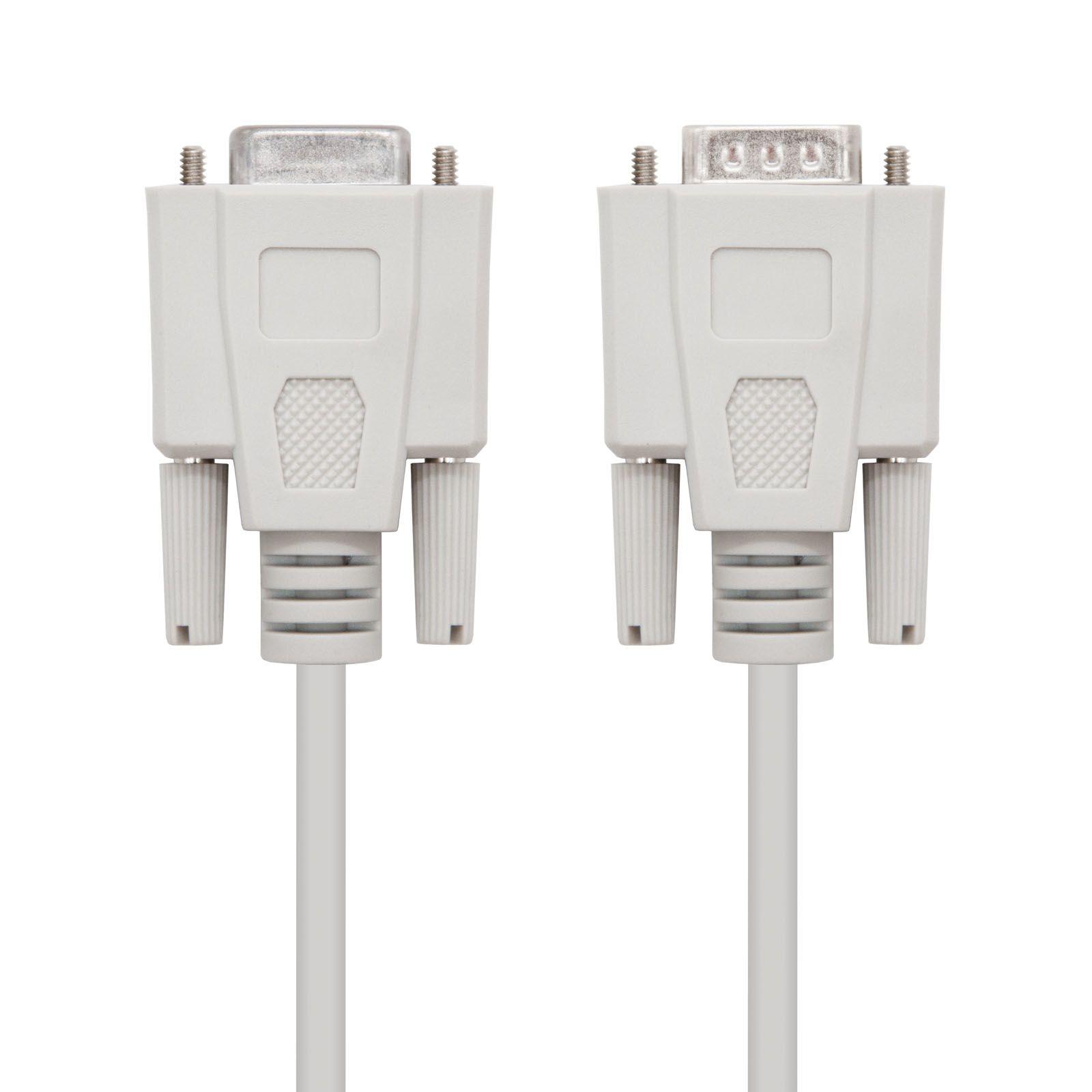 Cabo Série Null Modem NANOCABLE 10.14.0506 (DB9 Macho para DB9 Fêmea - 6 m - Bege) — miniatura 2