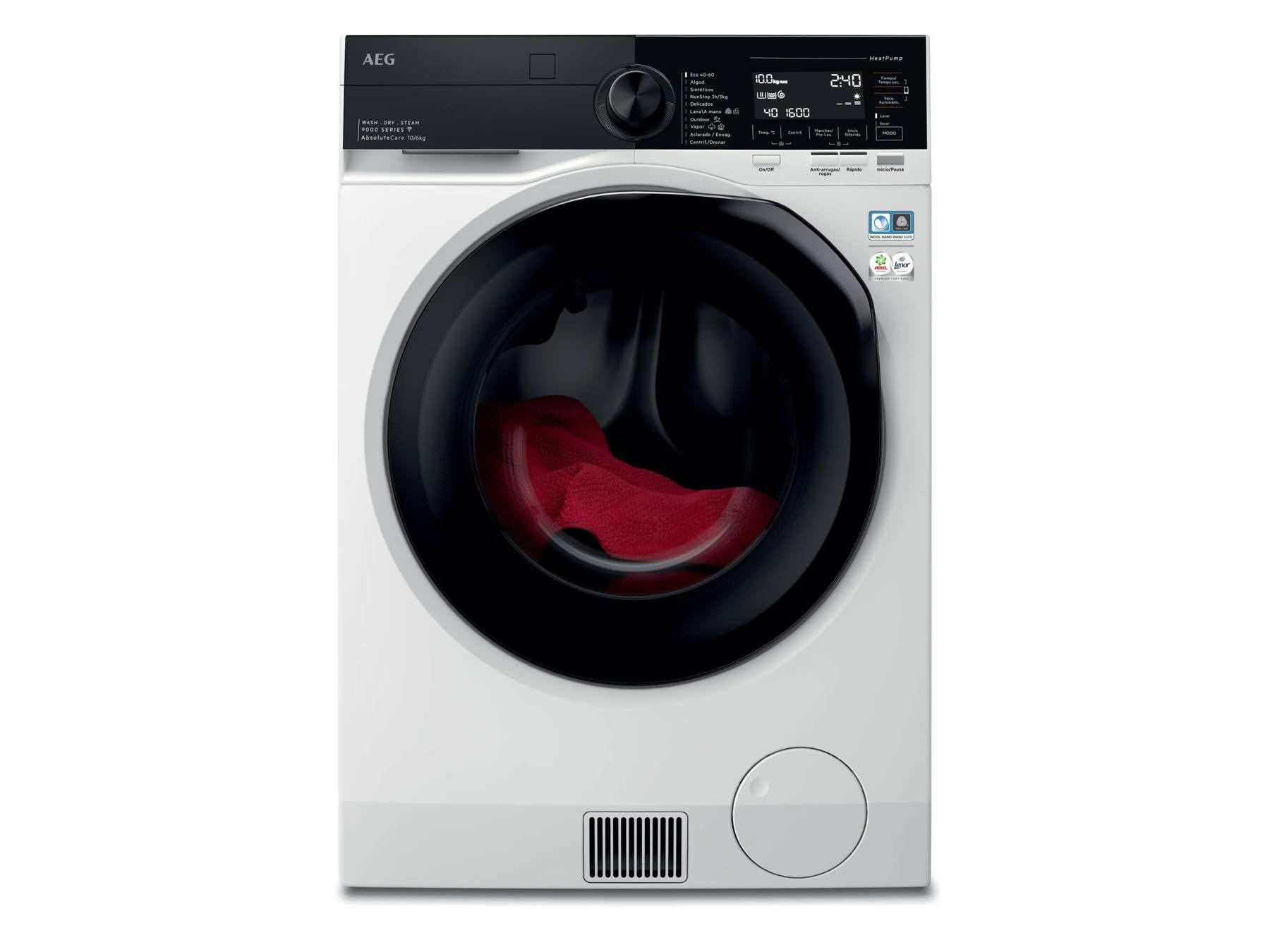 Máquina de Lavar e Secar Independente AEG LWR9816O1C (B - 10 kg - 6 kg - Preto e Branco)