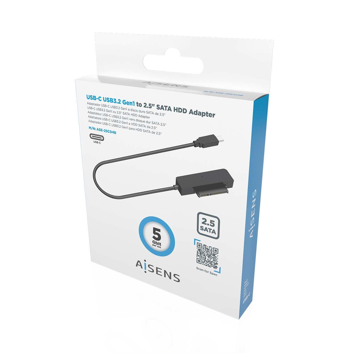Adaptador SATA para USB-C AISENS ASE-25C04B (2,5 polegadas - Preto) — miniatura 5