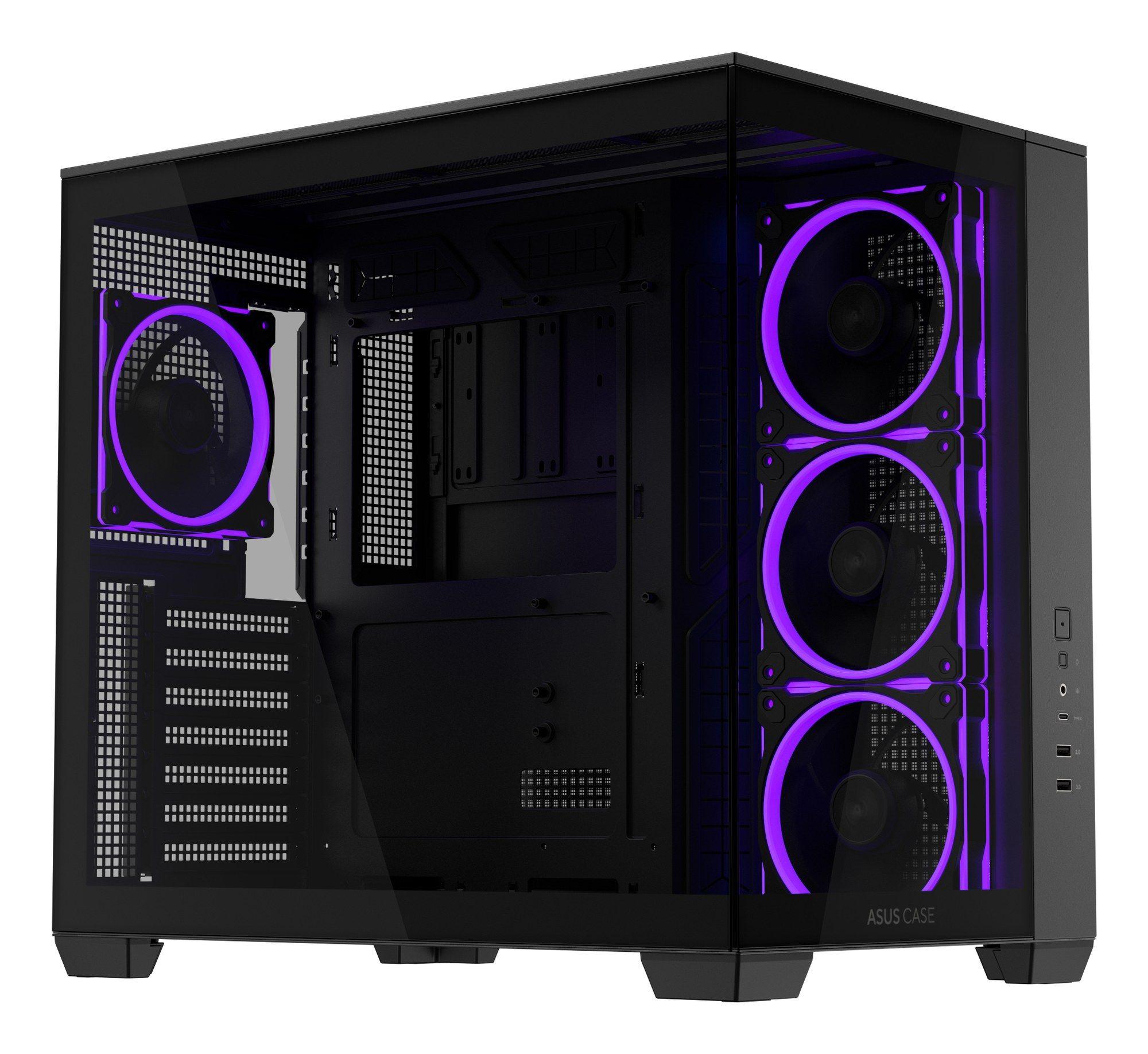 Caixa de PC ASUS A32PLUSTGARGBBLACK (ATX, Micro ATX, Mini-ITX - Midi Tower - Metal - Preto) — miniatura 2