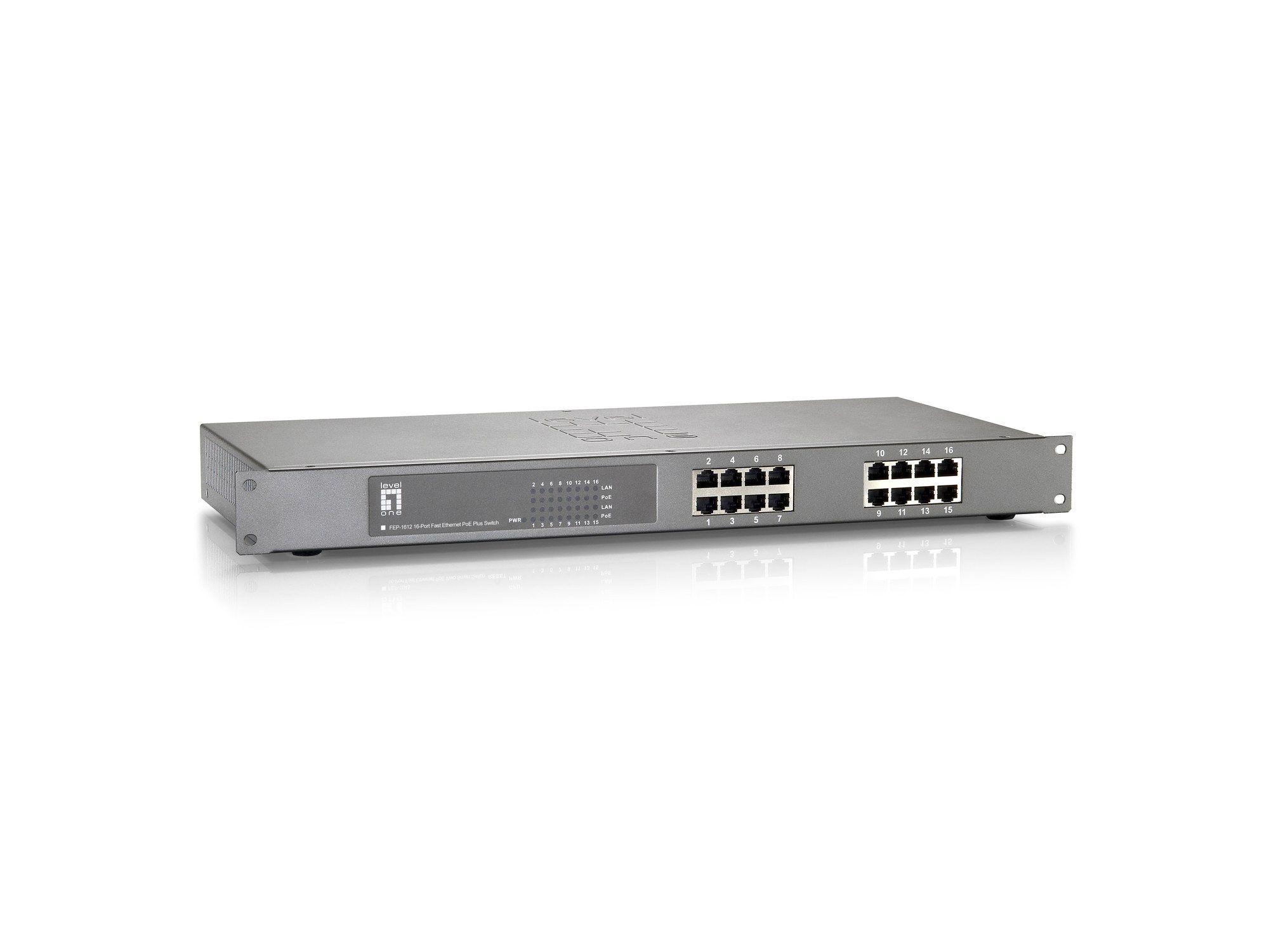 Switch de Rede LEVEL ONE FEP-1612W120 (Fast Ethernet - 160 KB - 3,2 Gbit/s - Cinzento) — miniatura 2