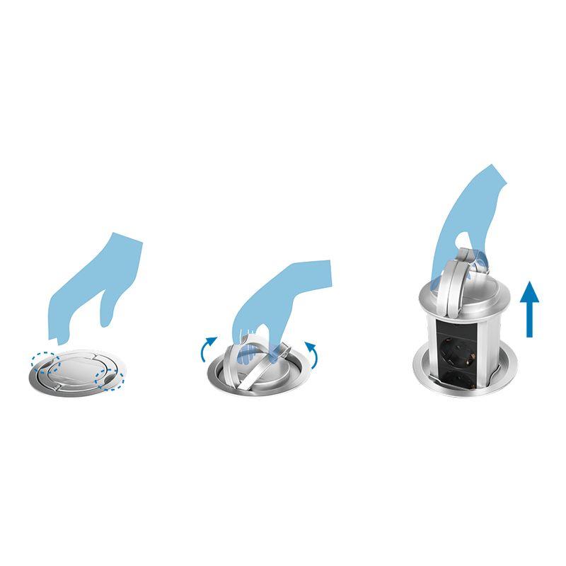 Bloco de Tomadas de Encastrar LOGILINK LPS235A (1,8 m - Preto e Prateado) — miniatura 5