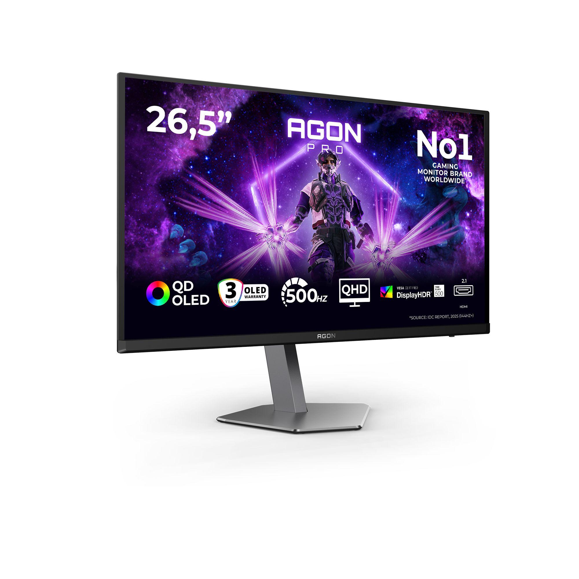 Monitor AOC AGON PRO AG276QKD2 (26,5" - OLED - 500 Hz - Preto/Cinzento) — miniatura 2