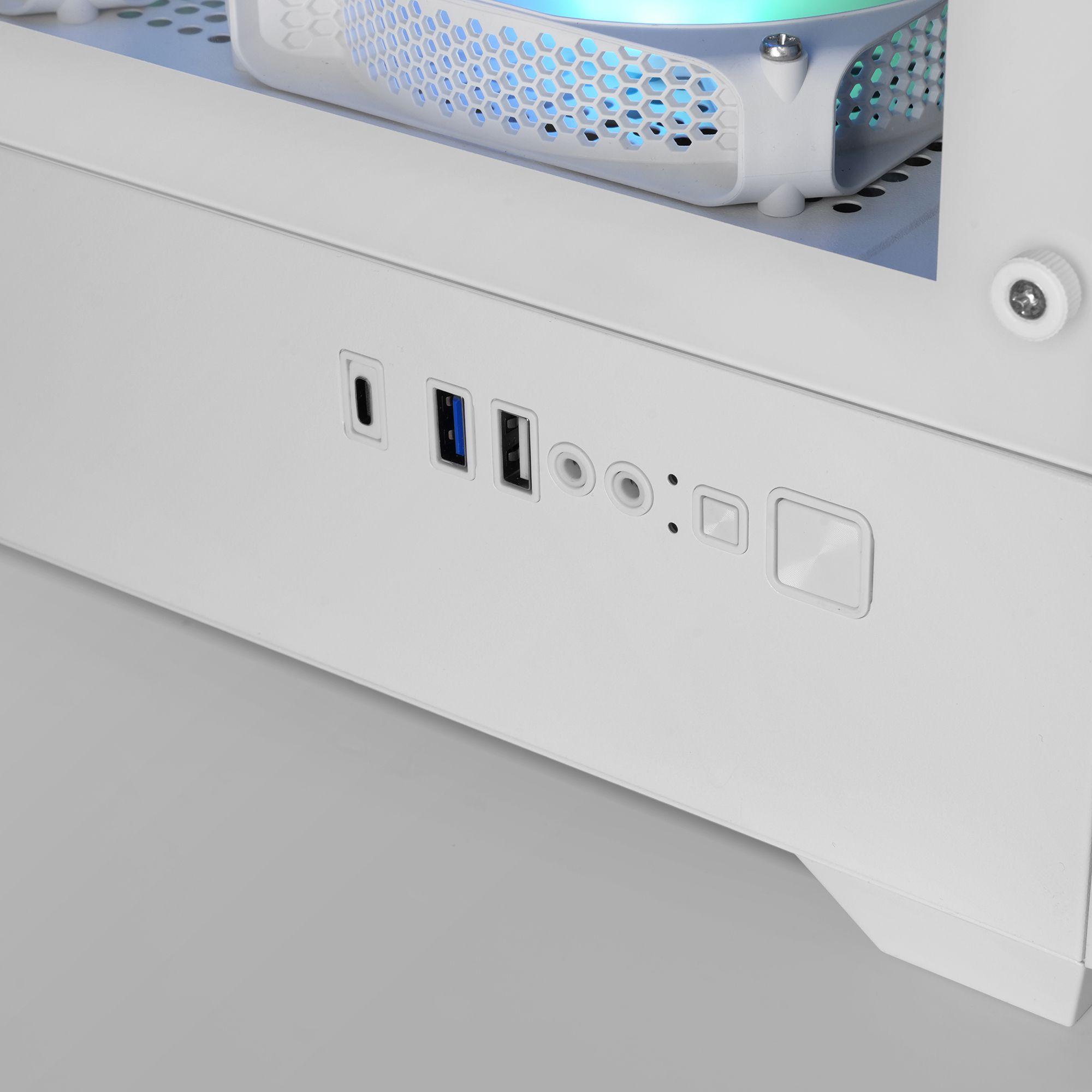 Caixa de Computador MARS GAMING MC-QUANTUMW (ATX, Micro ATX, Mini-ITX - Midi Tower - Vidro temperado - Branco) — miniatura 5