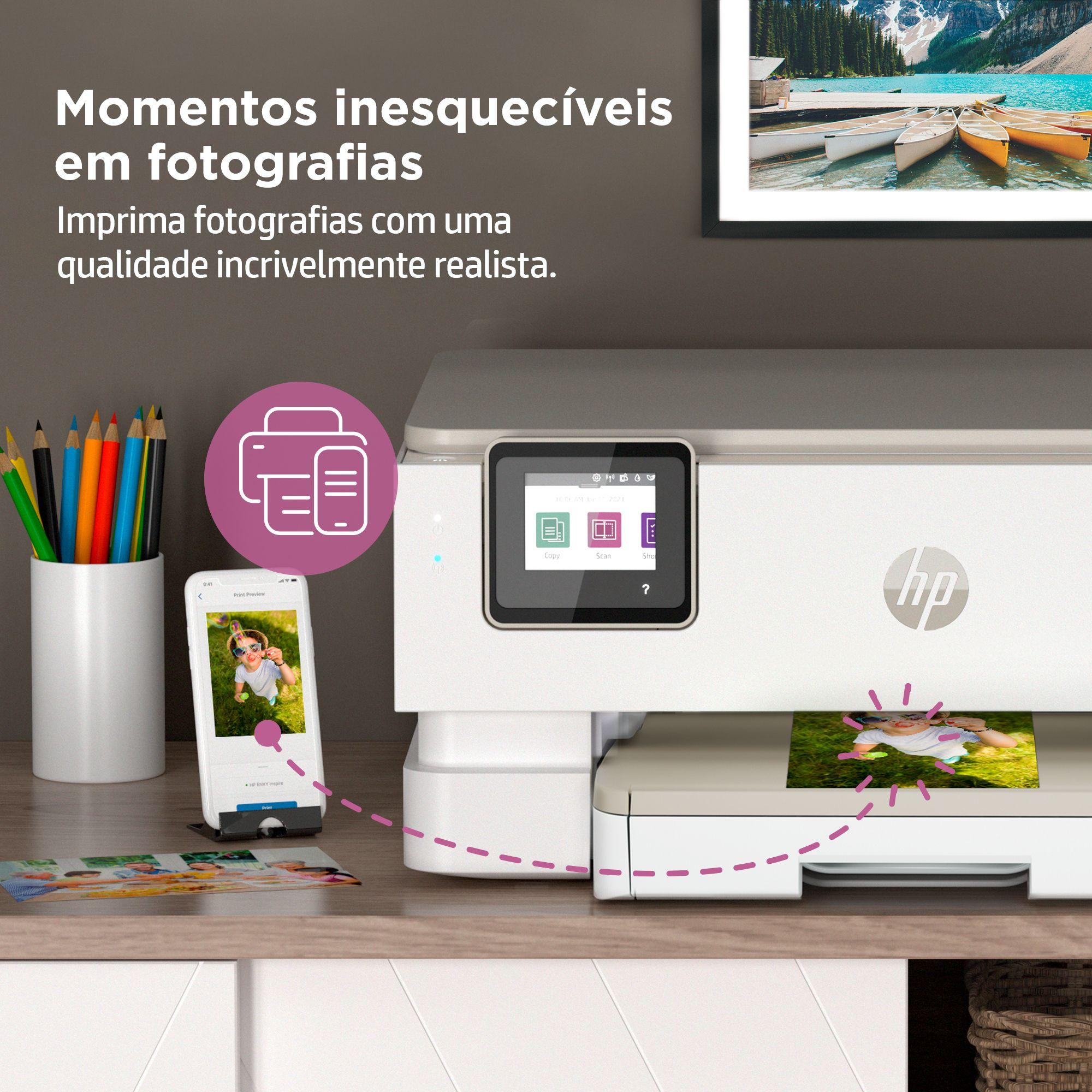 Impressora Multifunções HP ENVY Inspire 7220e (A4 - Impressão a cores - 125 folhas - Bege), miniatura 20