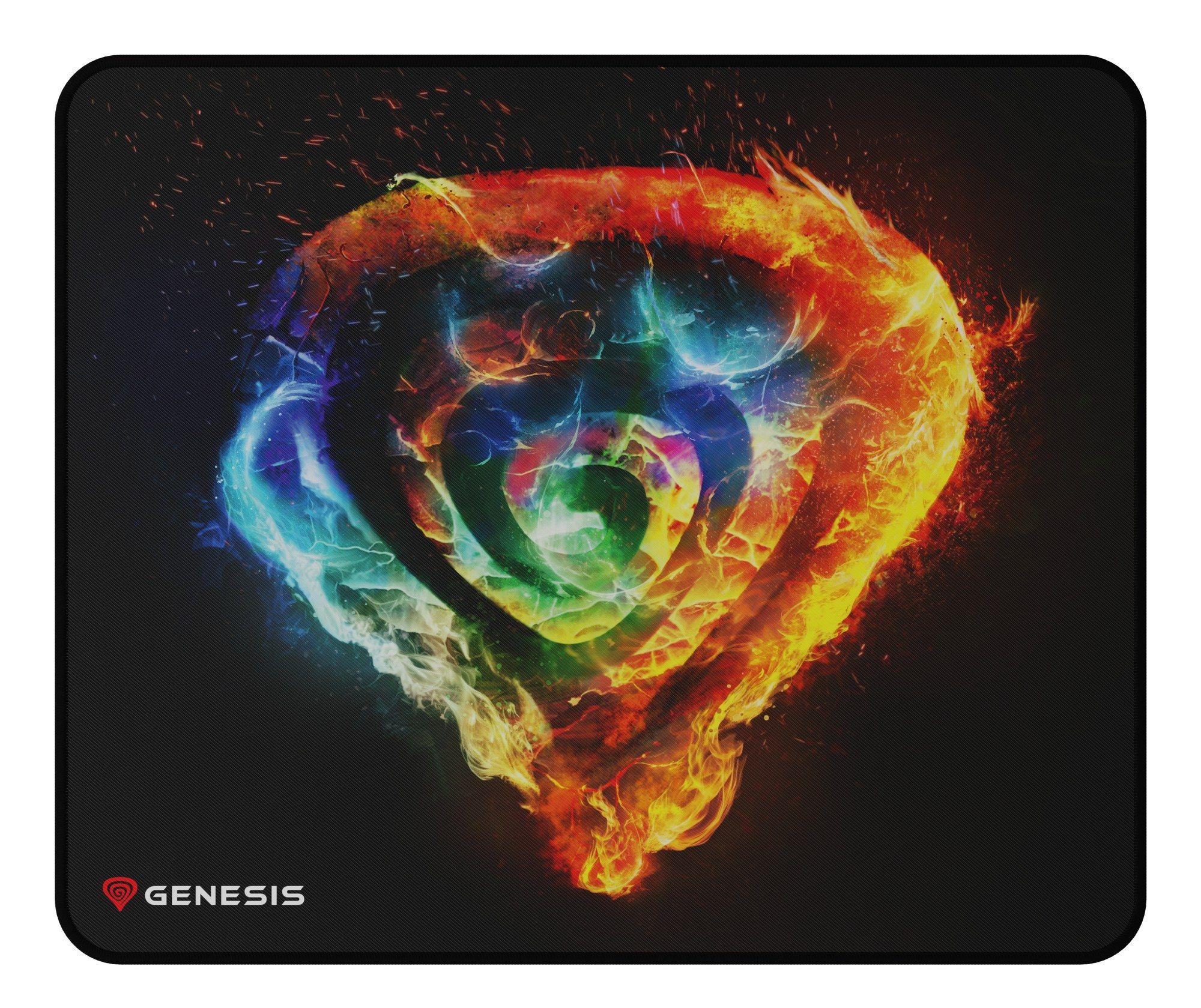 Tapete de Rato Gaming GENESIS Carbon 500 M Fire G2 (Tecido, Borracha - Tecido - 2,5 mm - Multicor)