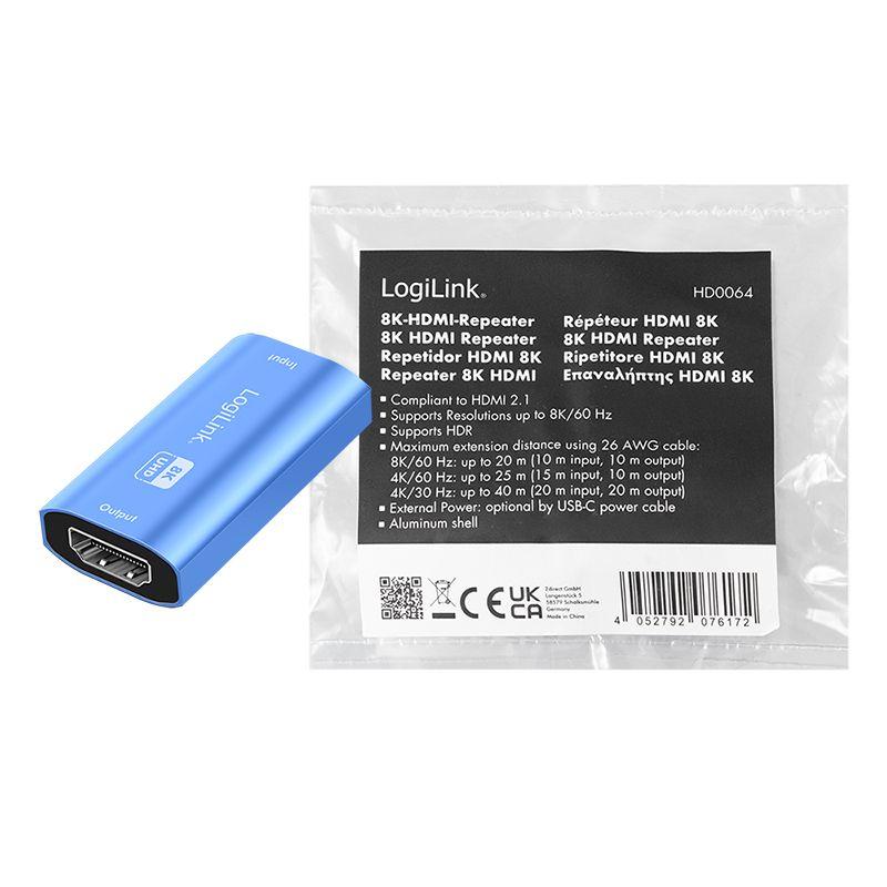 Repetidor HDMI LOGILINK HD0064 (8K a 60 Hz - Azul), miniatura 6