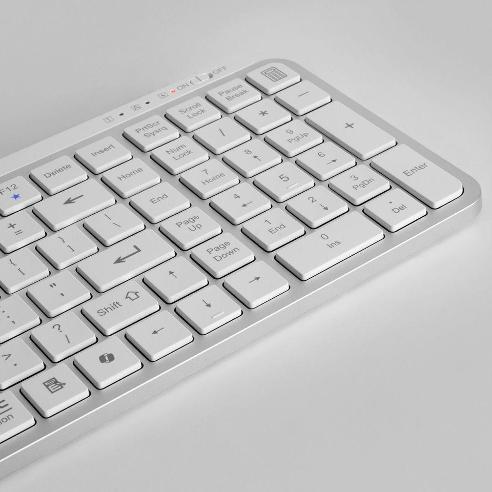 Teclado MARS GAMING MK-SILENKEYS (Espanhol - Teclas tesoura - RF Wireless + Bluetooth - Branco) — miniatura 2