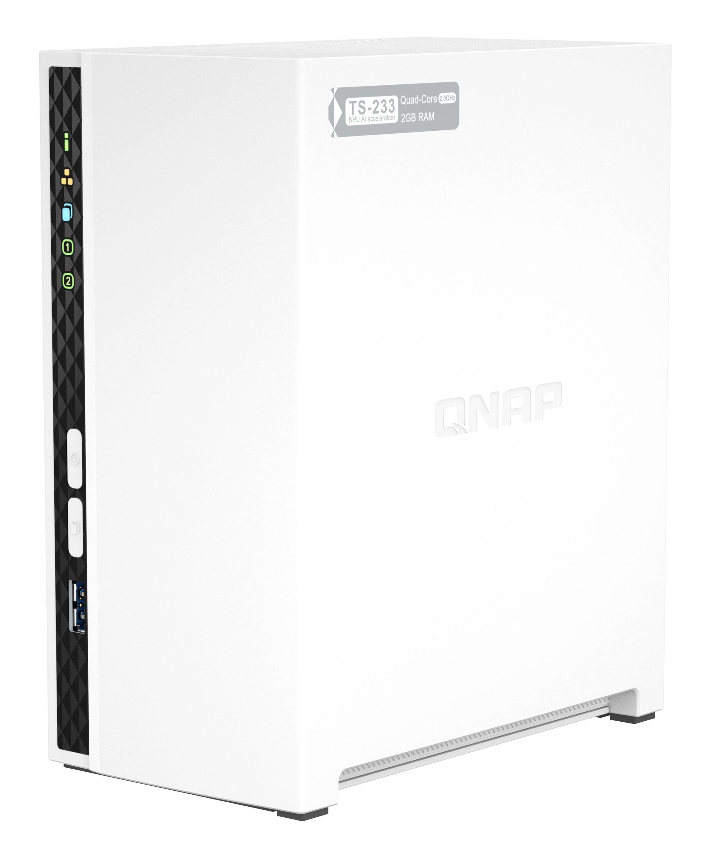 NAS QNAP TS-233 (Serial ATA II, Serial ATA III - 2 GB - 2 baias - Branco) — miniatura 3