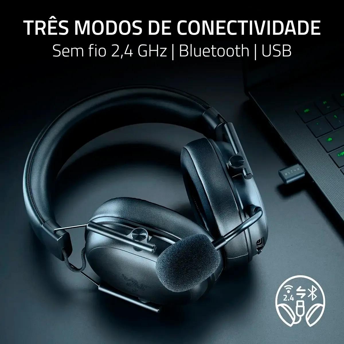 Headset Gaming RAZER BlackShark V3 X HyperSpeed (Binaural - Com fios e sem fios - Circum-aural - Preto) — miniatura 4