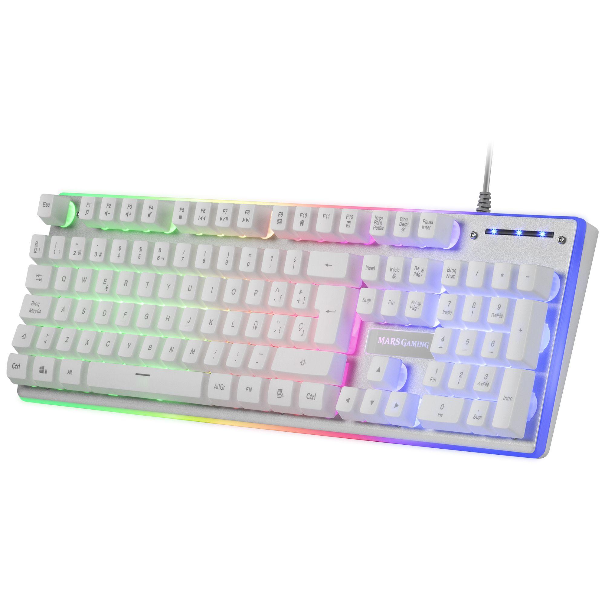 Conjunto Gaming MARS GAMING MCPXWFR (Francês - Membrana - Tamanho completo - Branco) — miniatura 3