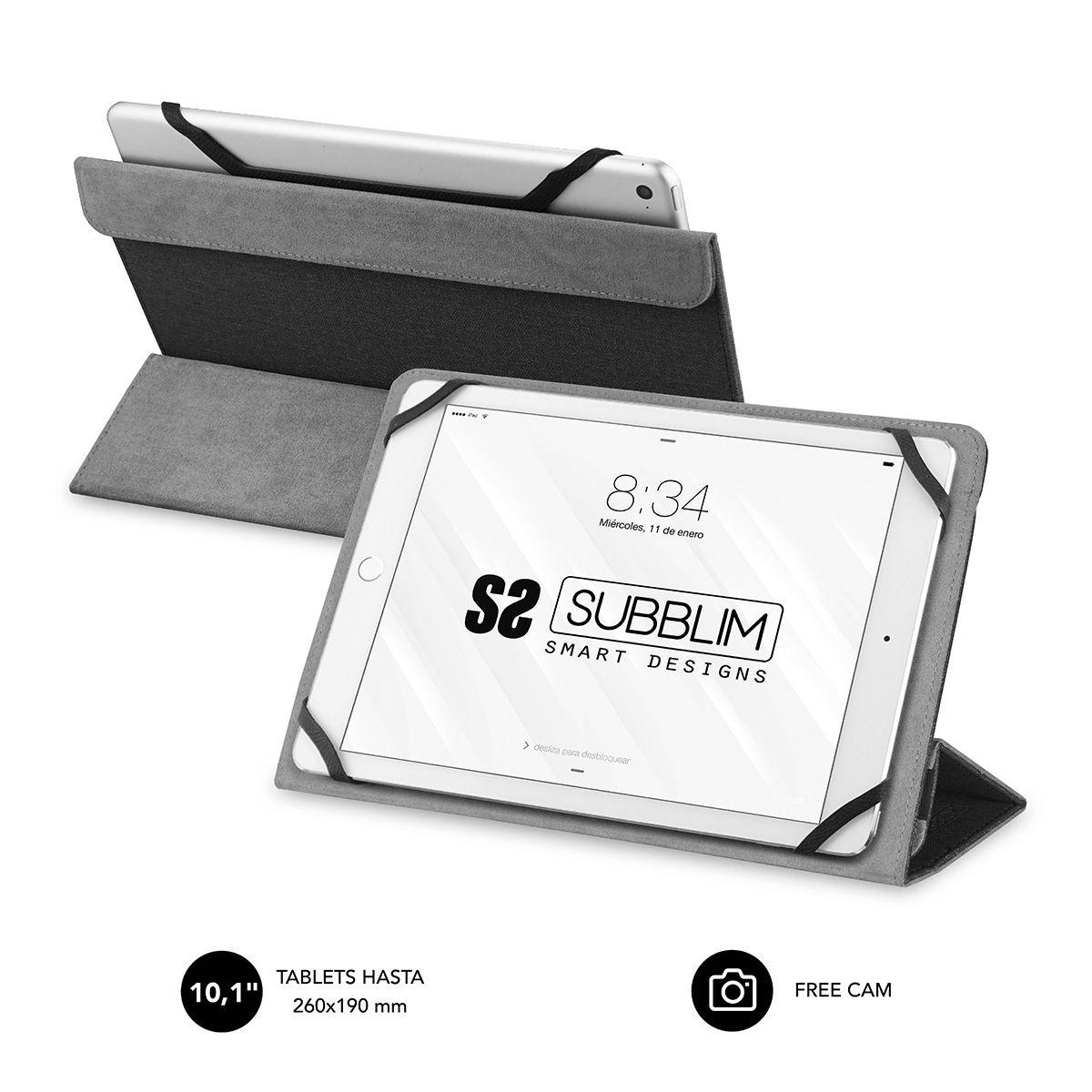 Capa para Tablet SUBBLIM Freecam Case (Universal até 10,1" - Preto)