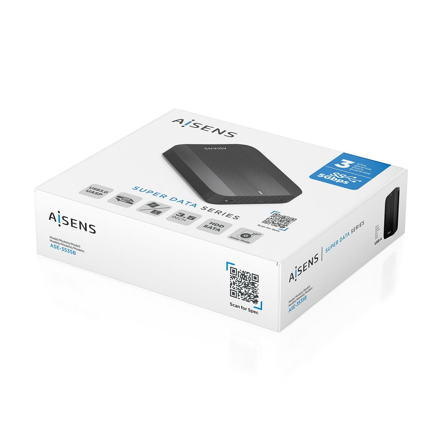 Caixa Externa para Disco Rígido AISENS ASE-3530B (3,5" - USB Type-C para USB Type-A - Preto), miniatura 8