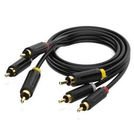 Cabo Áudio Estéreo VENTION BCABH (3x RCA Macho - 2 m - Preto)