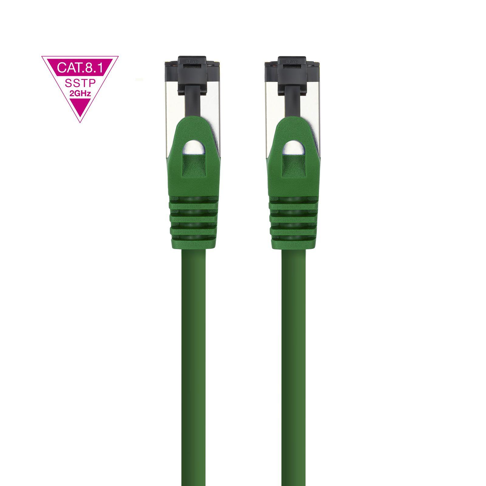 Cabo de Rede NANOCABLE 10.20.2002-GR (2 m - Cat8.1 - RJ-45 - Verde), miniatura 3