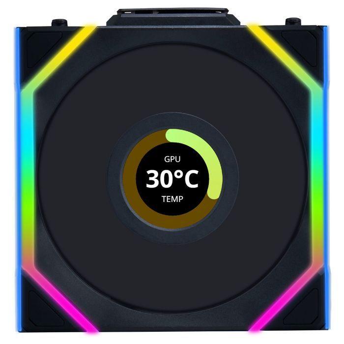 Ventoinha LIAN LI UNI FAN SL Wireless LCD (Multicolor - 2,64 W - Preto), miniatura 2