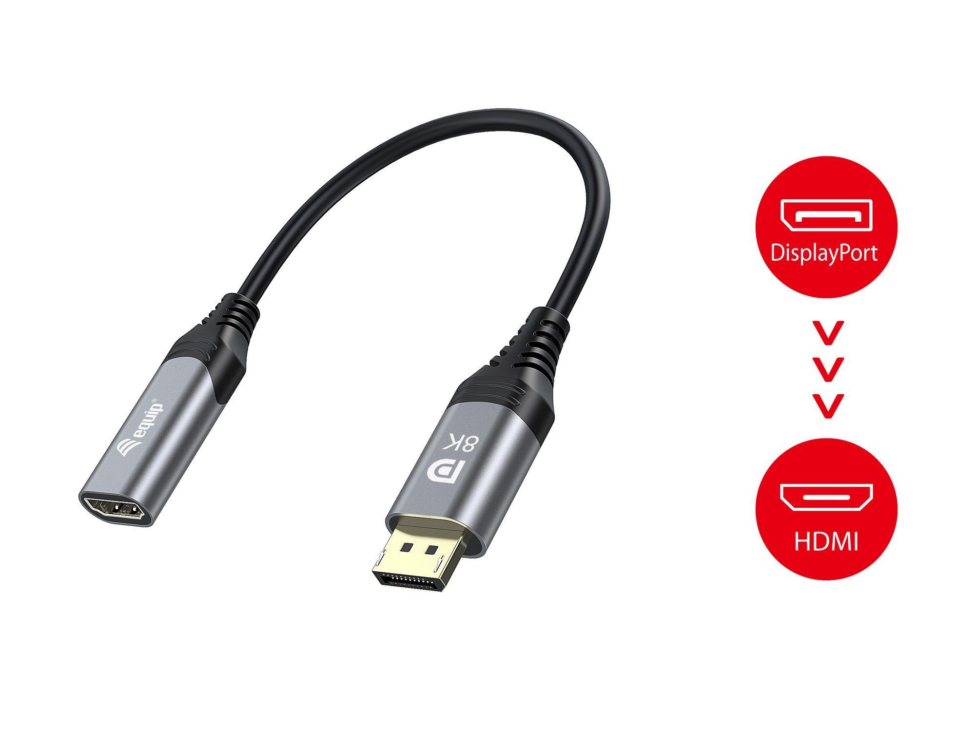 Adaptador DisplayPort para HDMI EQUIP 133446 (0,15 m - Preto/Cinzento), miniatura 5
