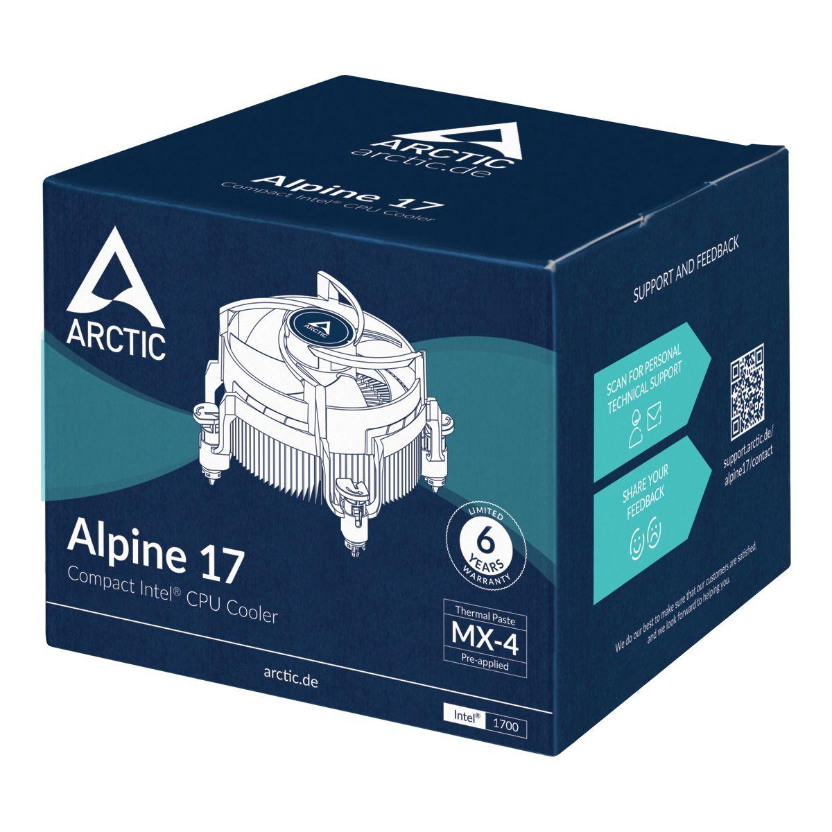 Cooler de Processador ARCTIC Alpine 17 (LGA 1700, LGA 1851 - Alumínio - LGA 1700 - Preto e Prateado) — miniatura 7