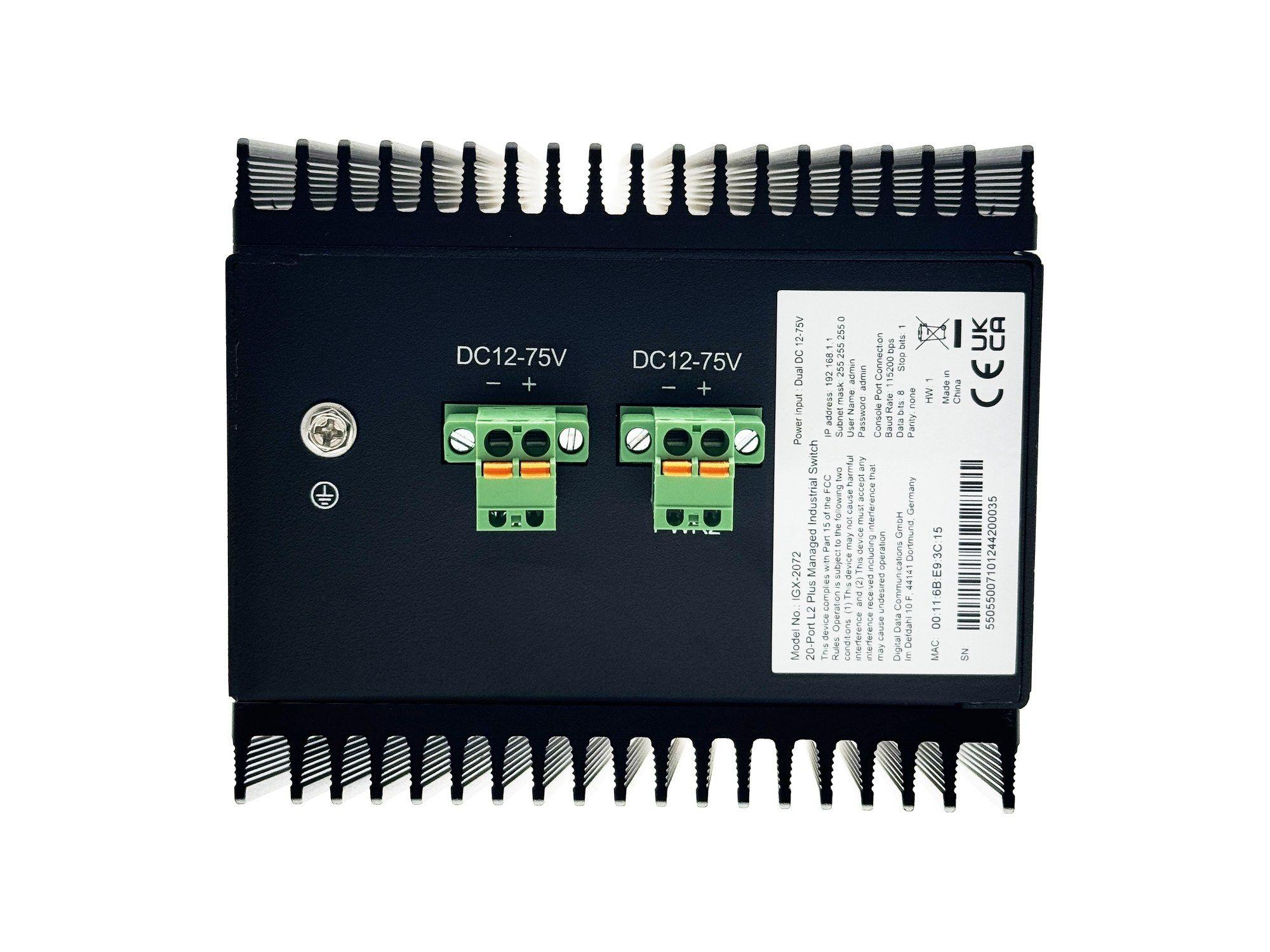 Switch Industrial Gerido LEVELONE IGX-2072 (Gigabit Ethernet - 12 MB - 112 Gbit/s - Preto), miniatura 3