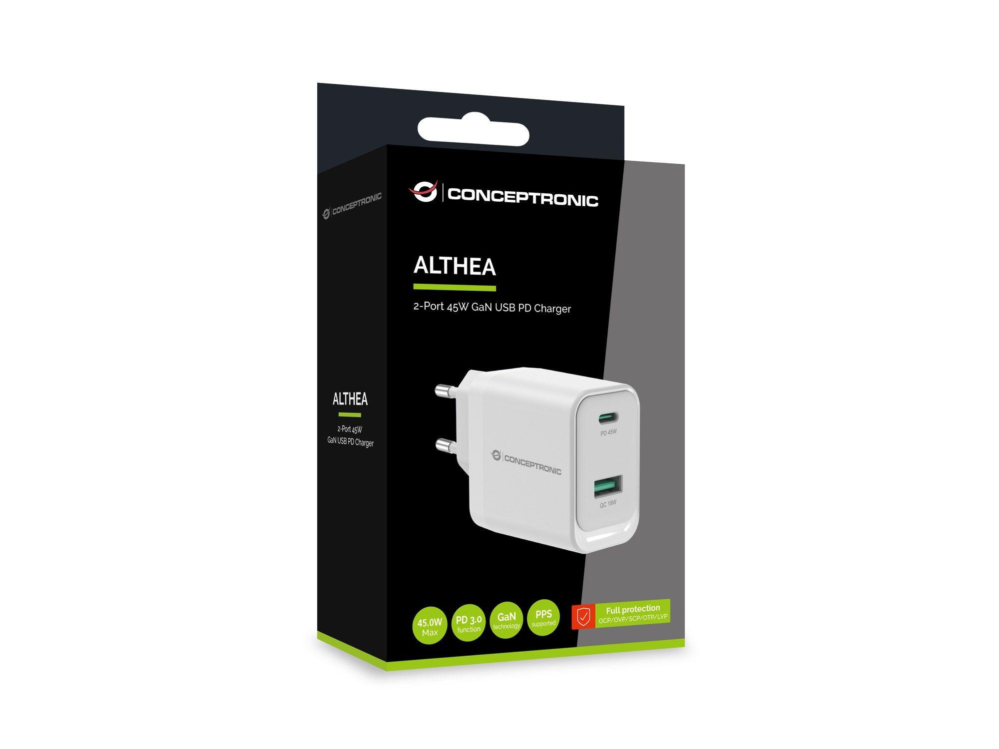 Carregador de Tomada CONCEPTRONIC ALTHEA20W45 (AC - Branco), miniatura 5