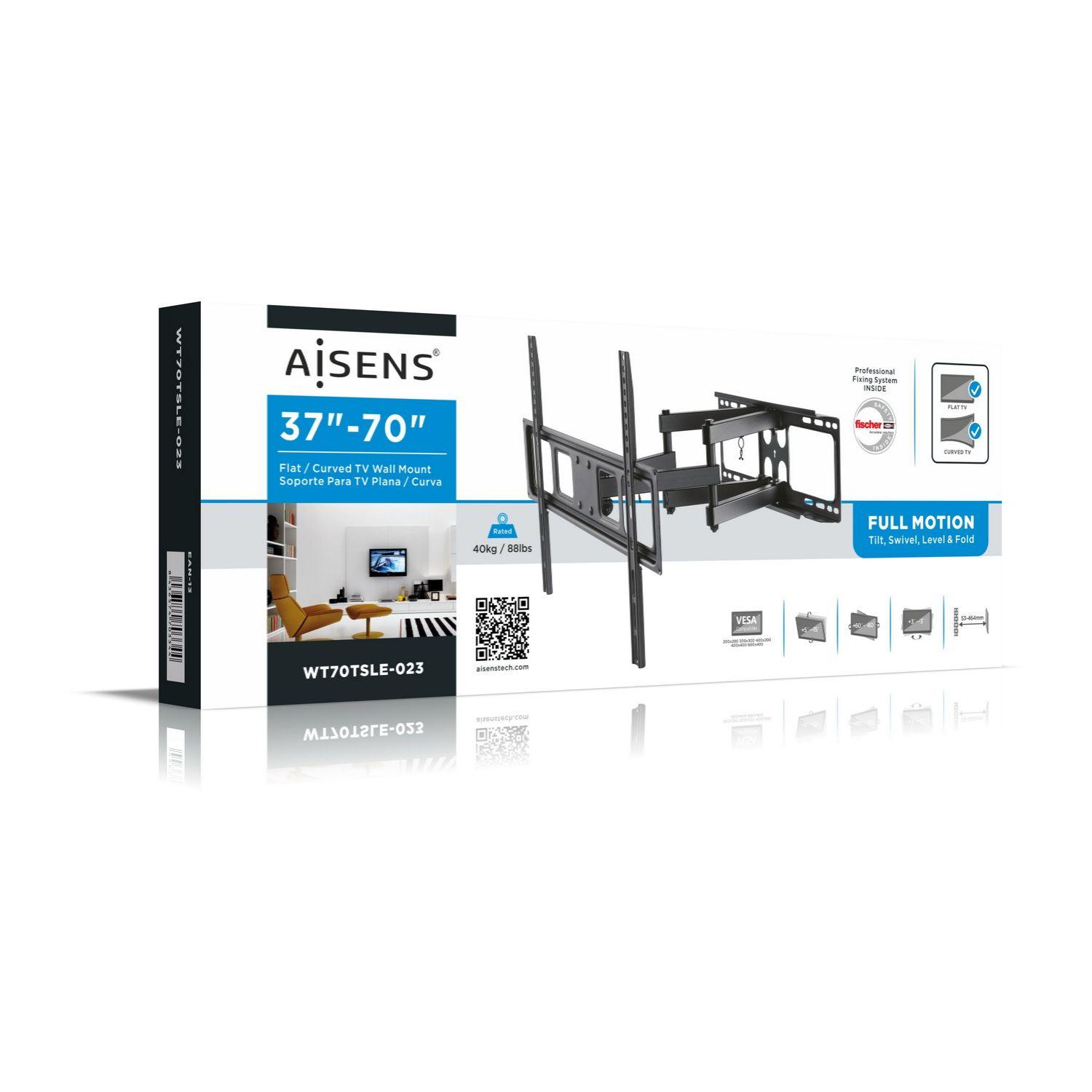 Suporte de Parede para TV AISENS WT70TSLE-023 (600 x 400 mm - 200 x 200 mm - 177,8 cm - Preto), miniatura 8