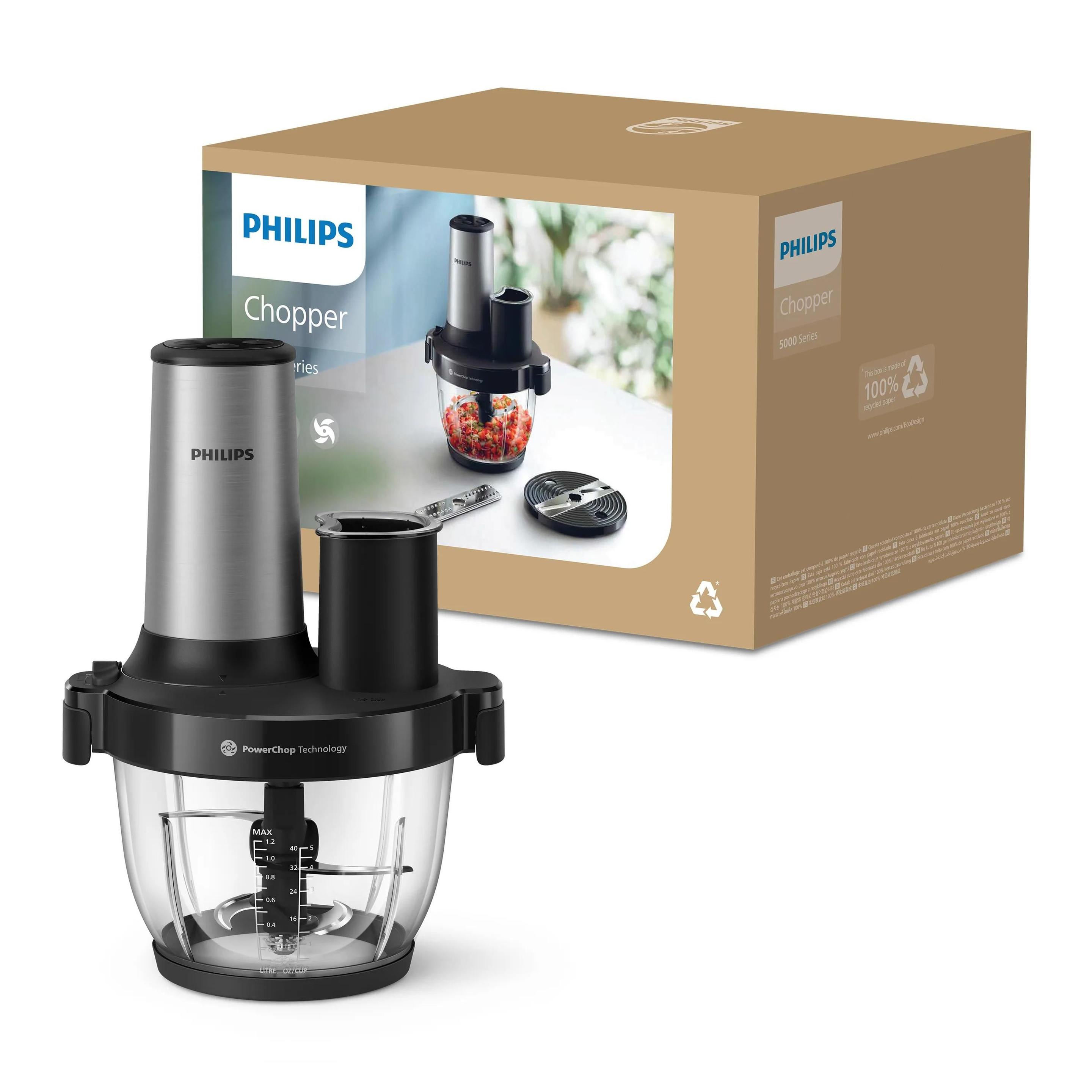 Picadora de Alimentos PHILIPS Série 5000 HR1504/00 (650 W - 2 l - Plástico - Preto e Aço Inoxidável) — miniatura 3