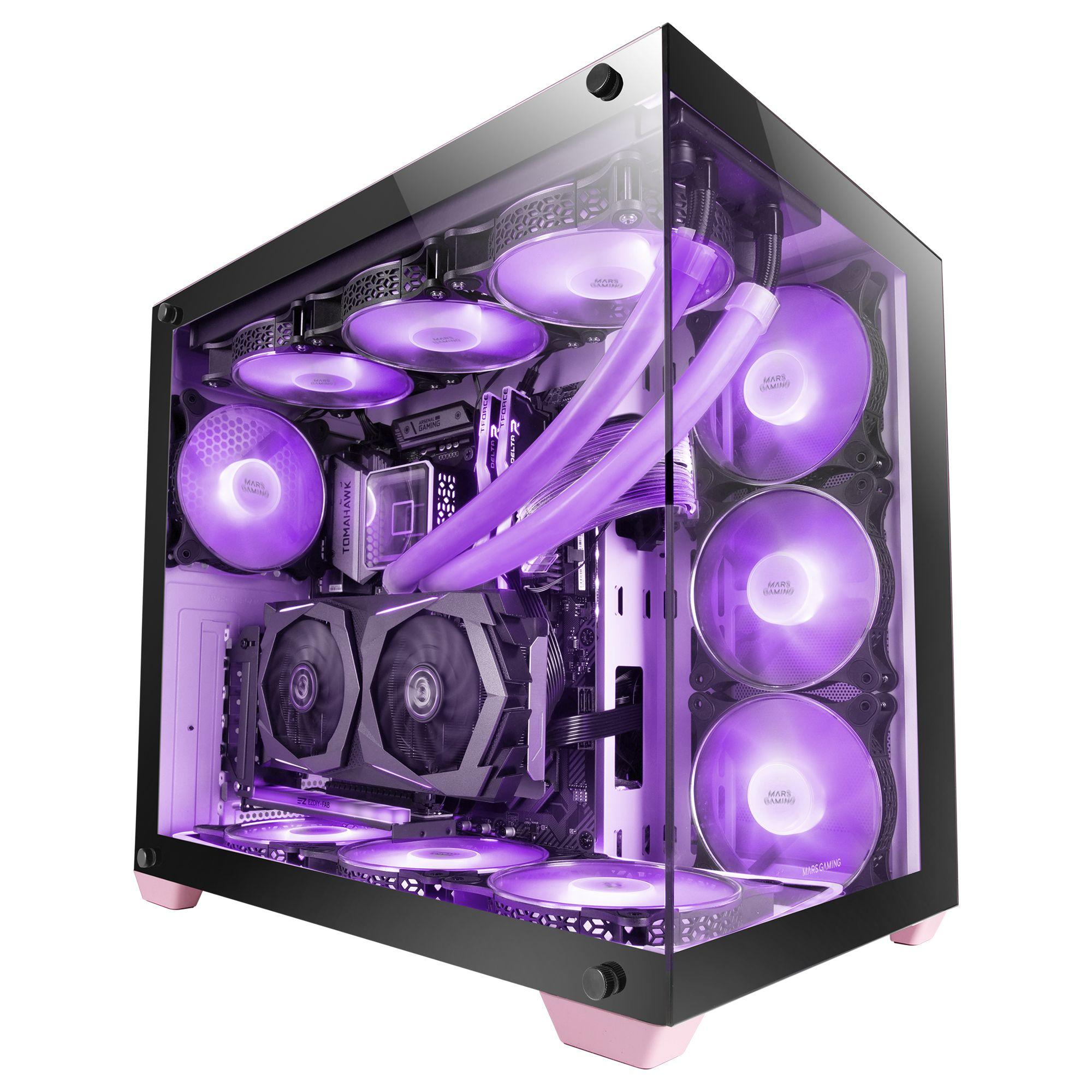 Caixa de Computador MARS GAMING MCV4P (Tower - Vidro temperado - 16,2 cm - Rosa) — miniatura 3