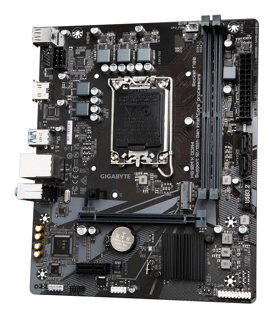 Motherboard GIGABYTE H610M K DDR4 (LGA 1700 - micro ATX - Duplo canal - Castanho) — miniatura 4